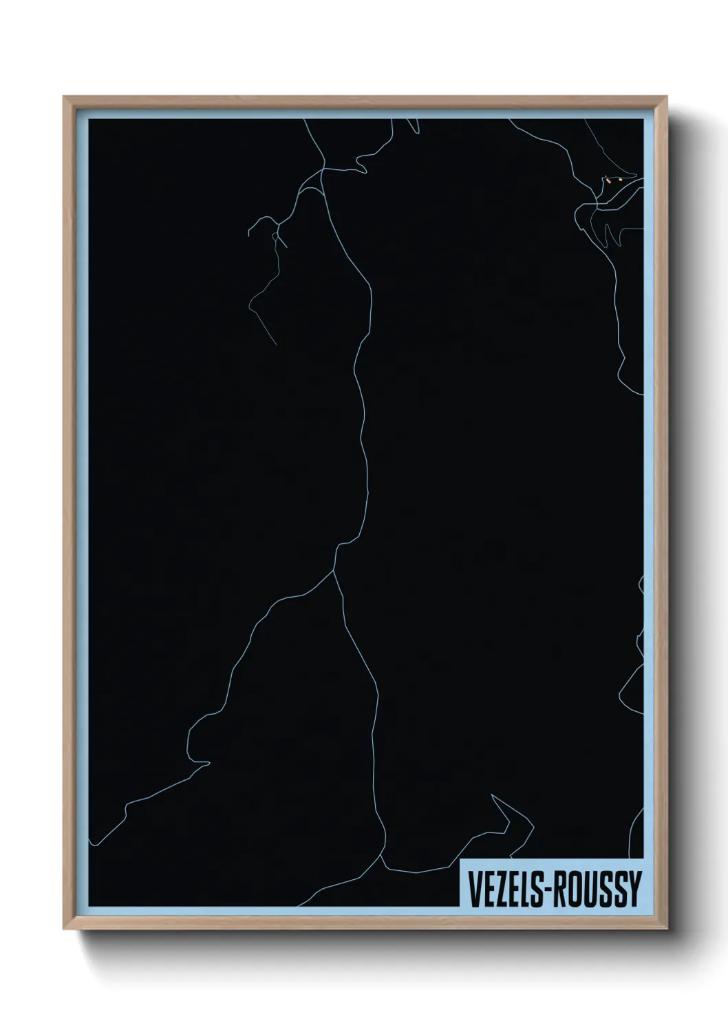 Une affiche de carte sur Vezels-Roussy