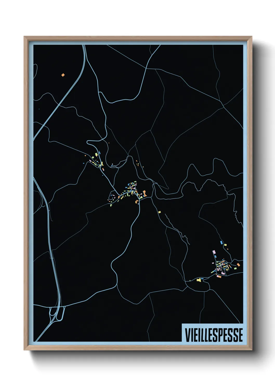 Une affiche de carte sur Vieillespesse