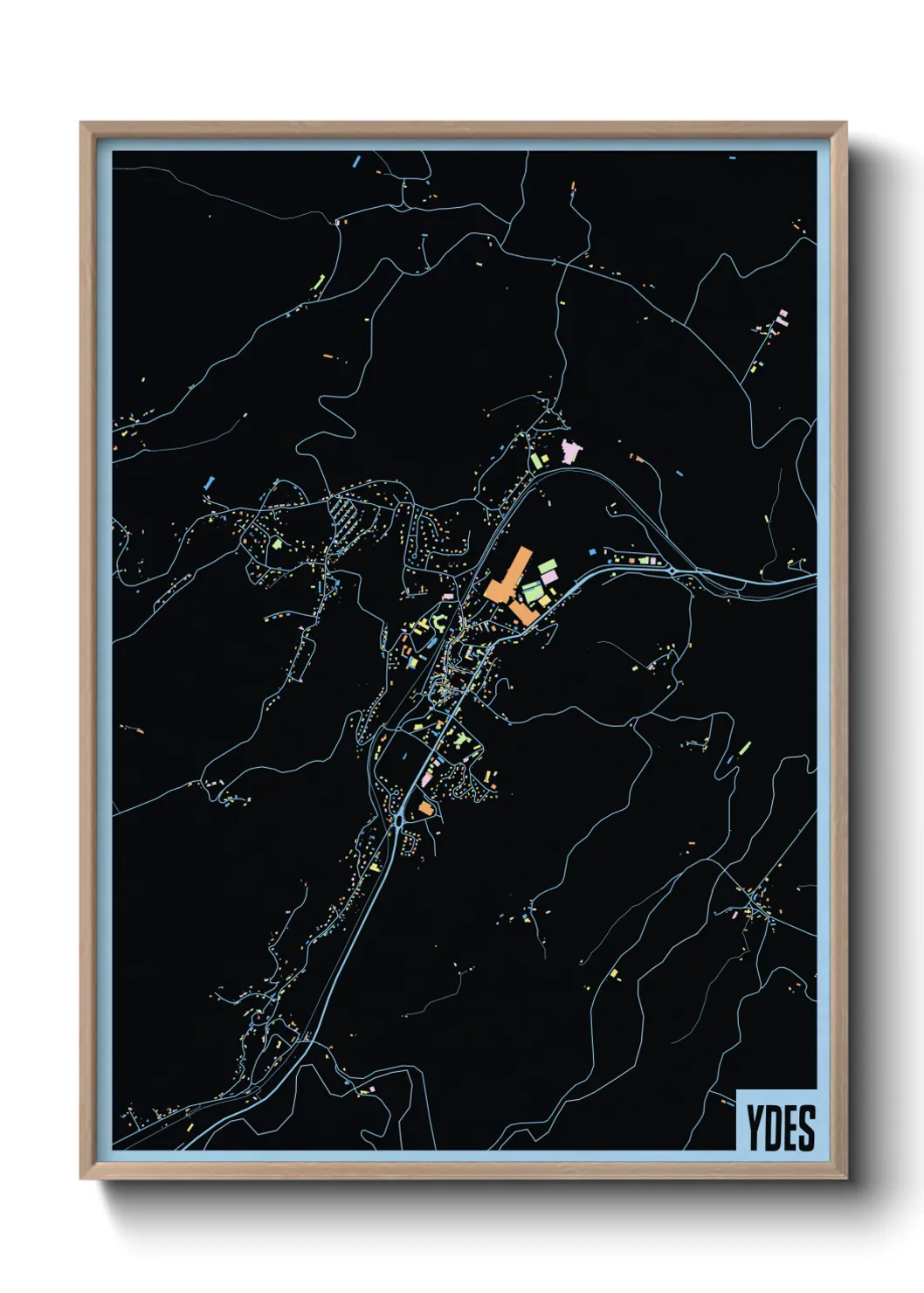 Une affiche de carte sur Ydes