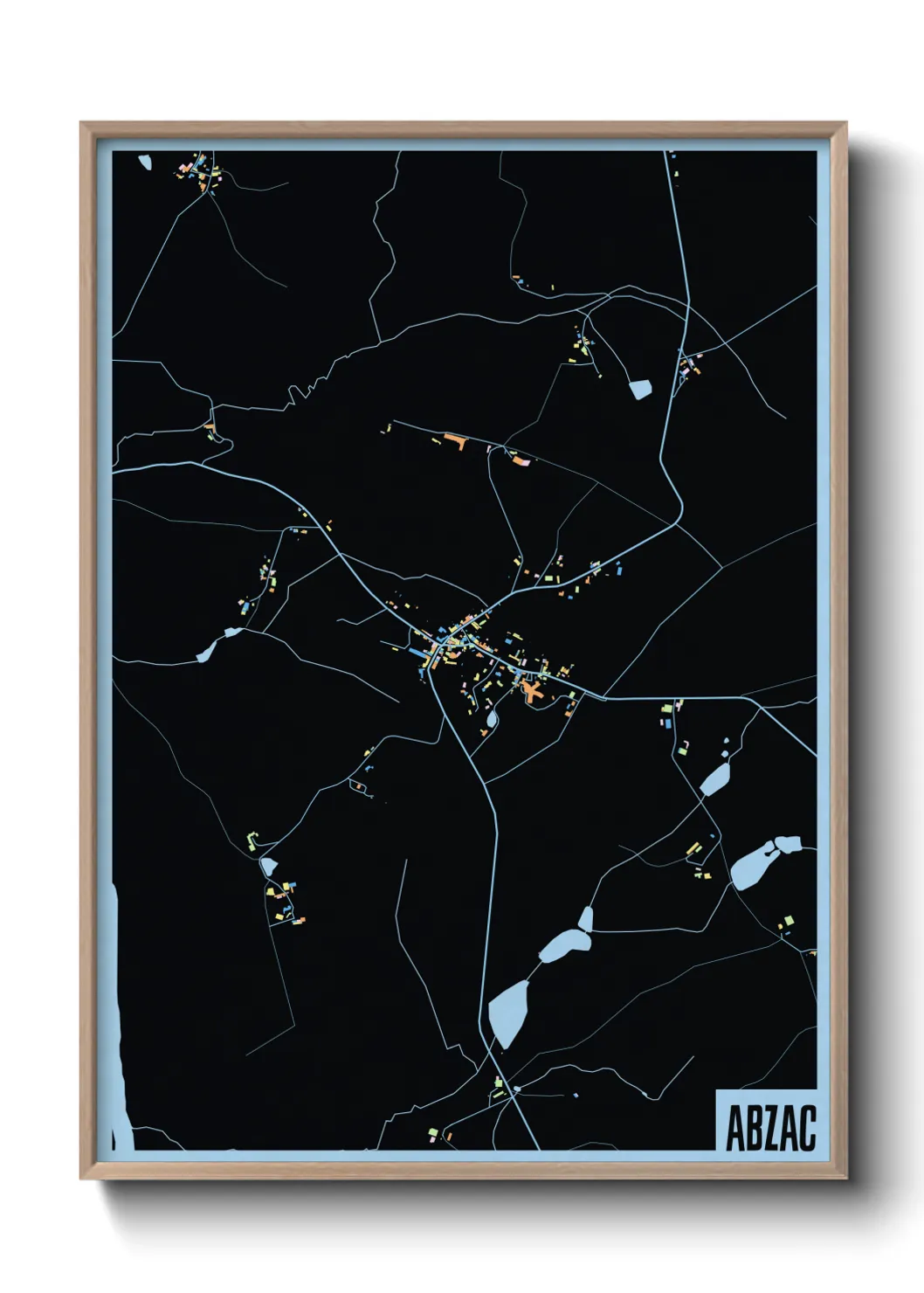 Une affiche de carte sur Abzac