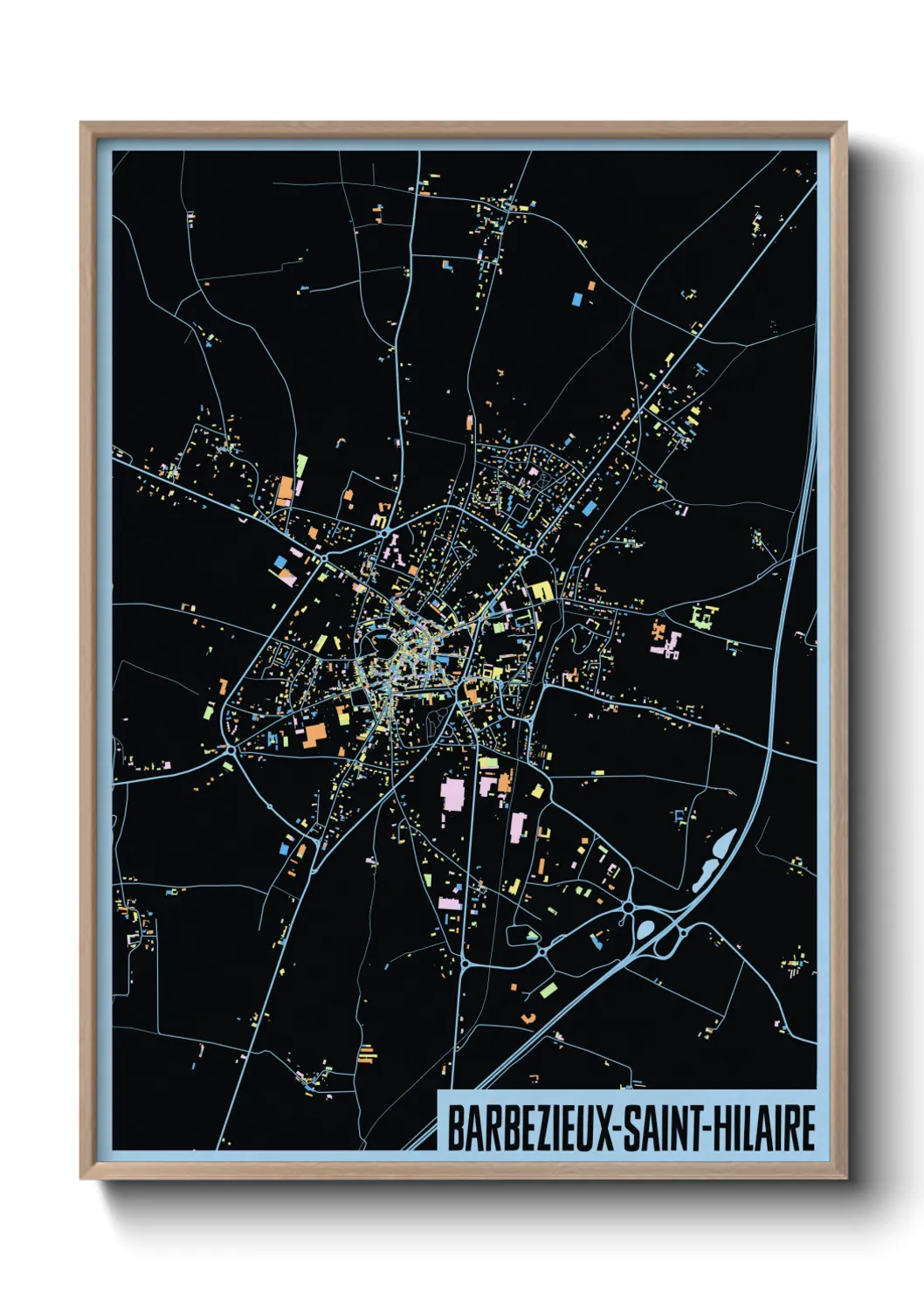 Une affiche de carte sur Barbezieux-Saint-Hilaire