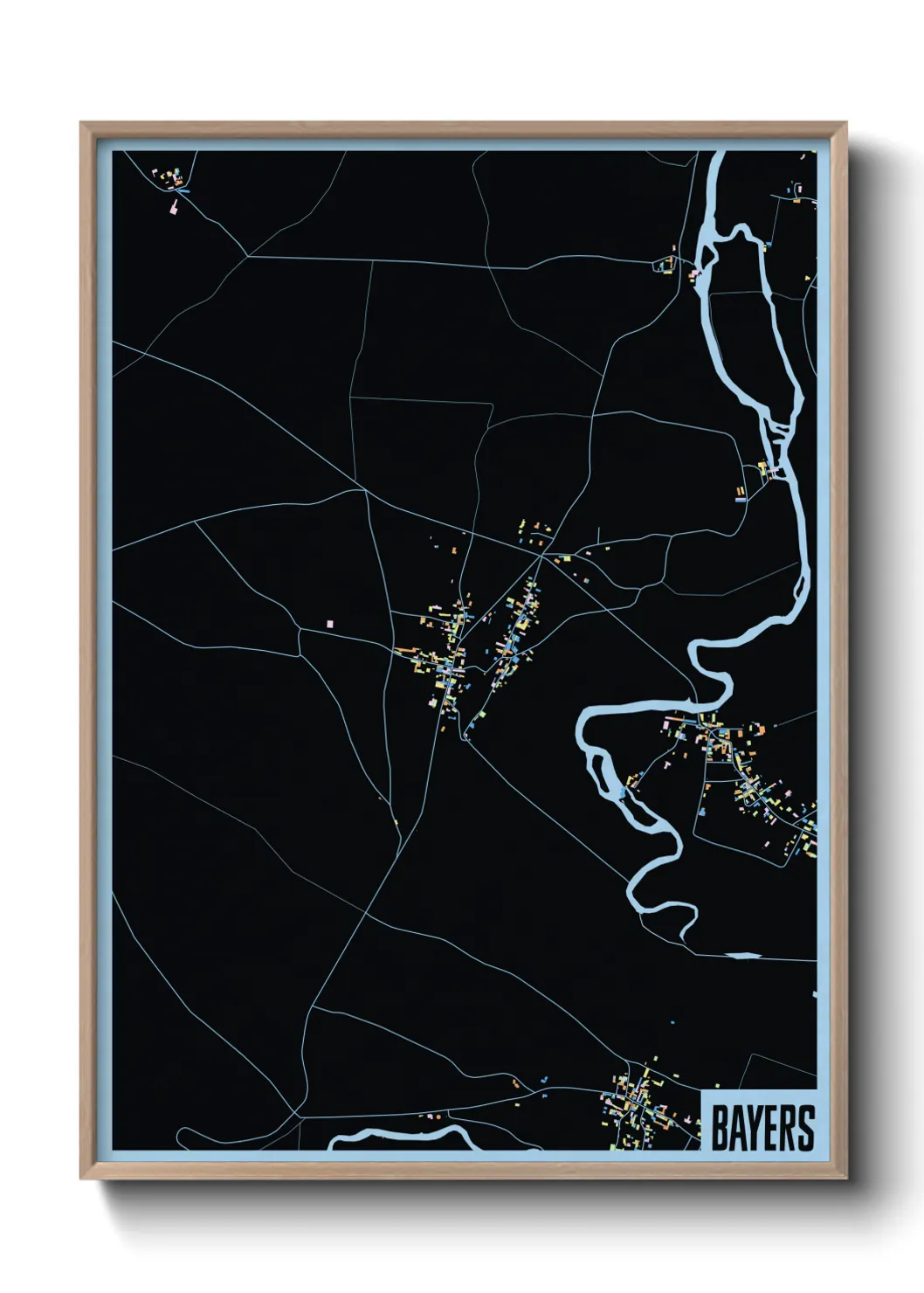 Une affiche de carte sur Bayers