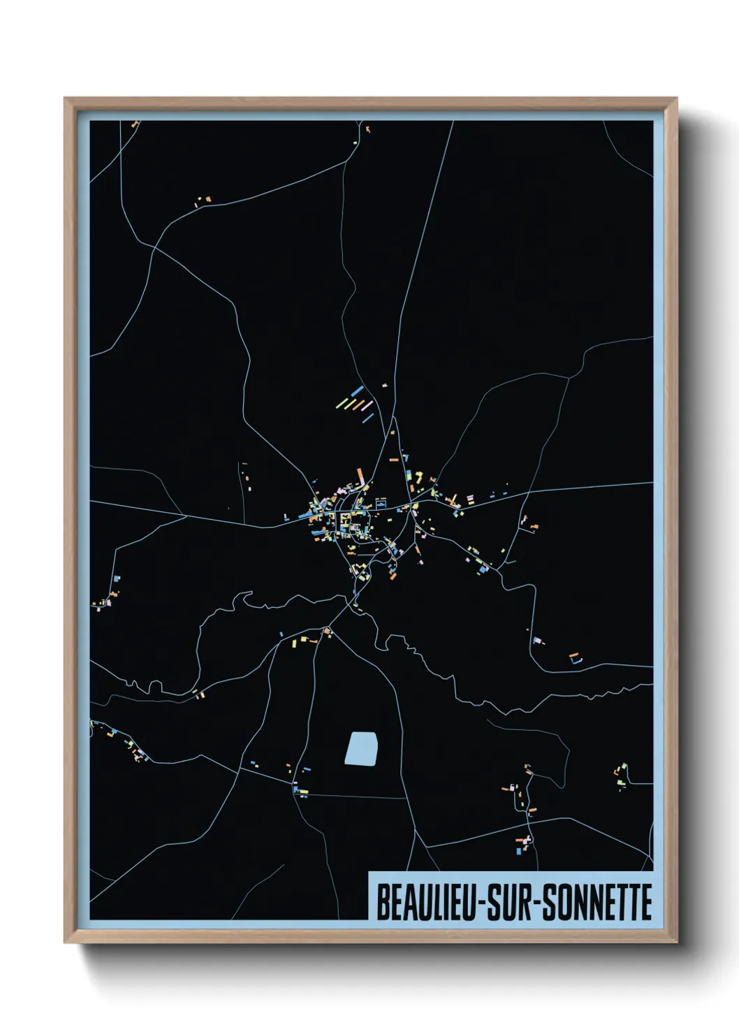 Une affiche de carte sur Beaulieu-sur-Sonnette