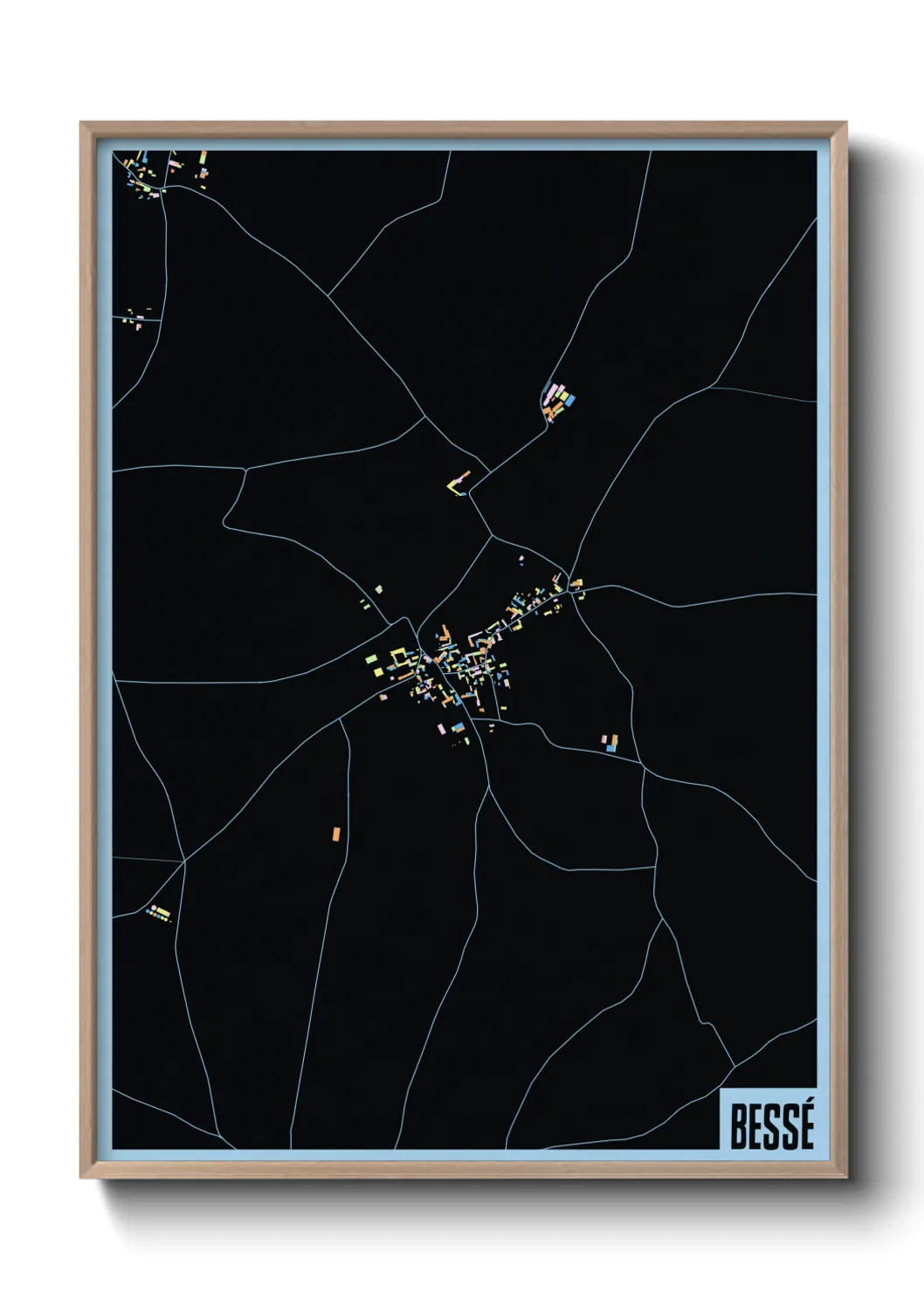 Une affiche de carte sur Bessé