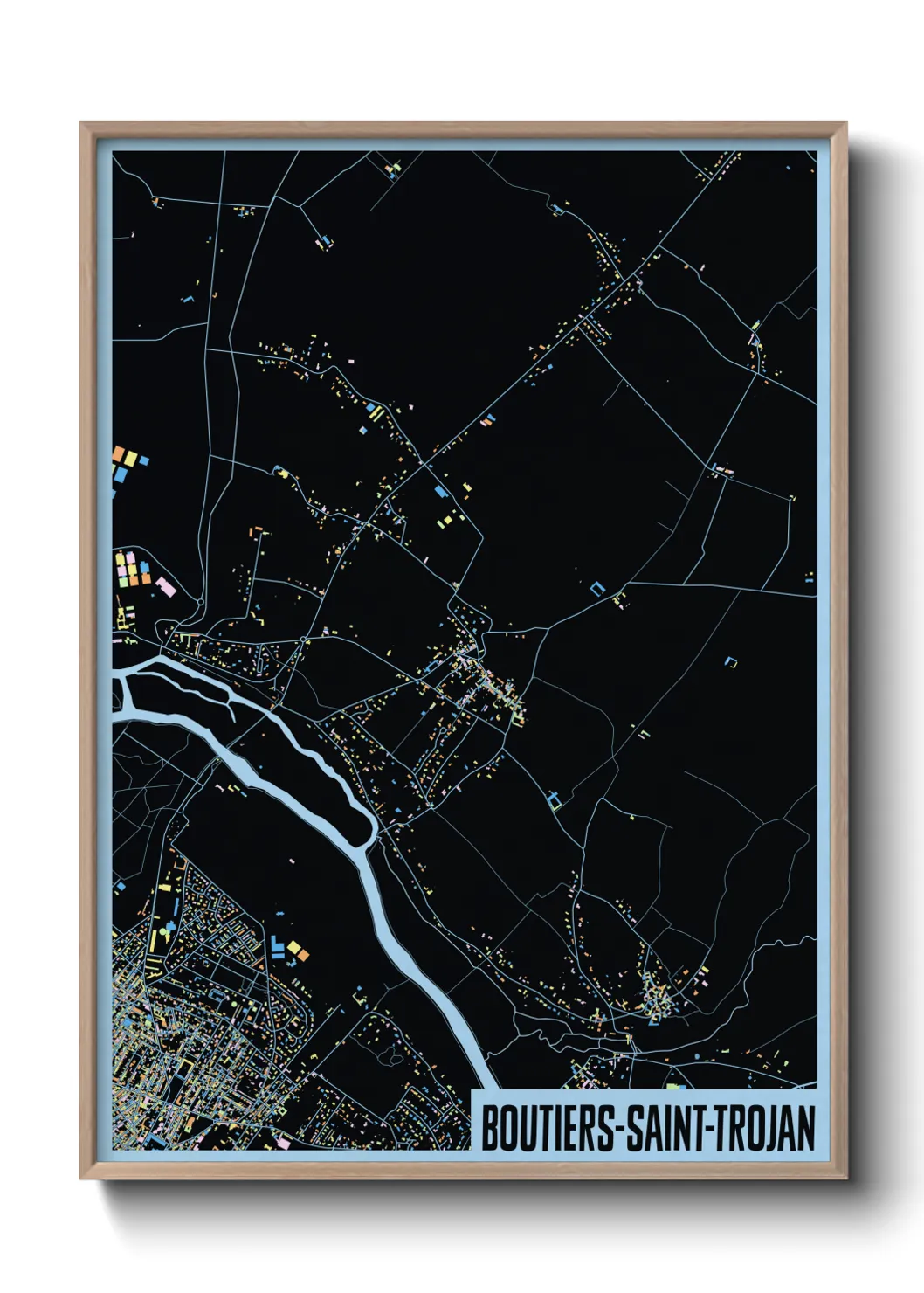 Une affiche de carte sur Boutiers-Saint-Trojan