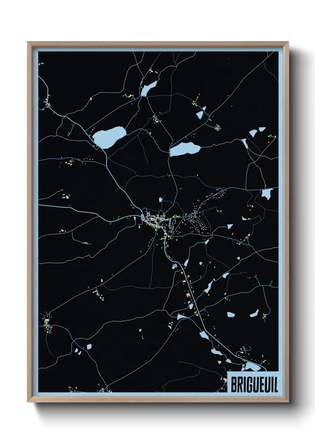 Une affiche de carte sur Brigueuil