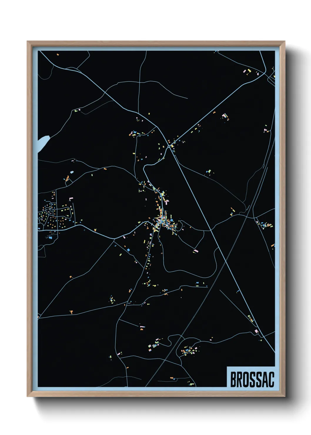 Une affiche de carte sur Brossac