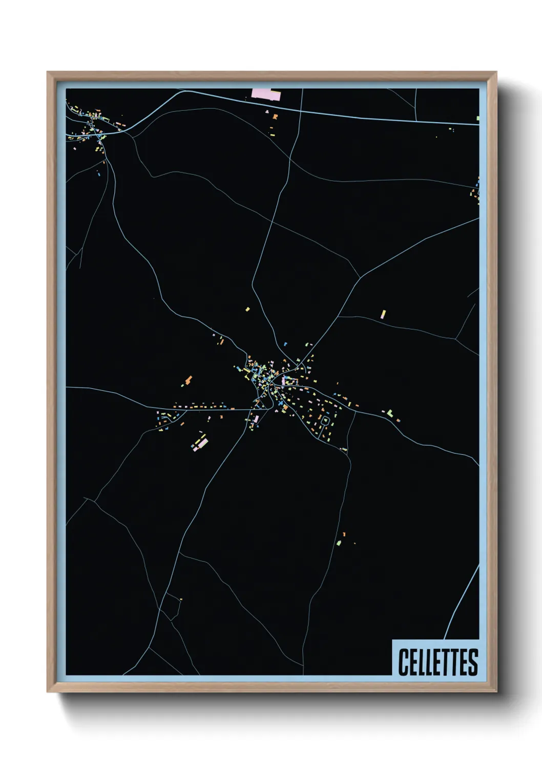 Une affiche de carte sur Cellettes