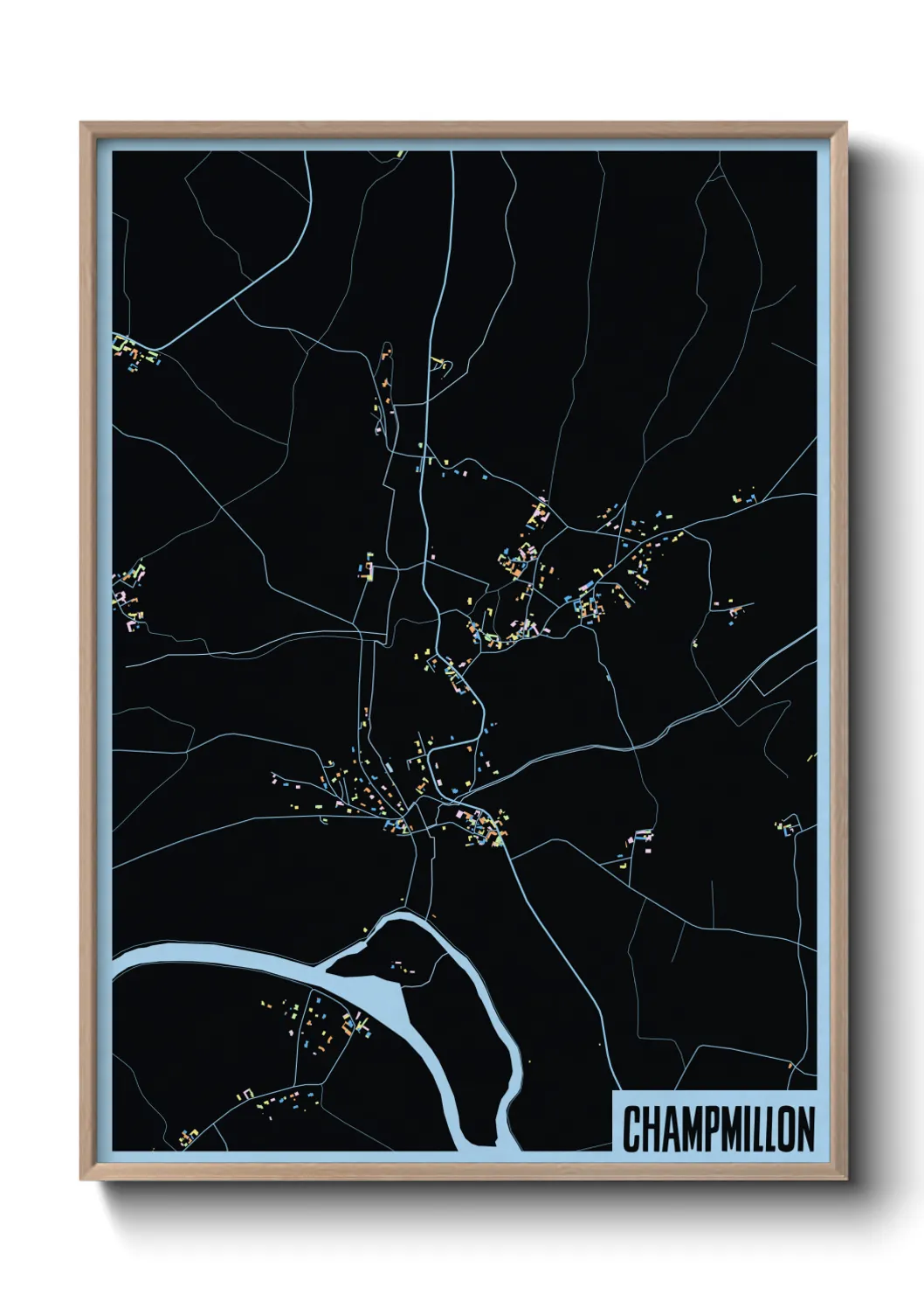 Une affiche de carte sur Champmillon