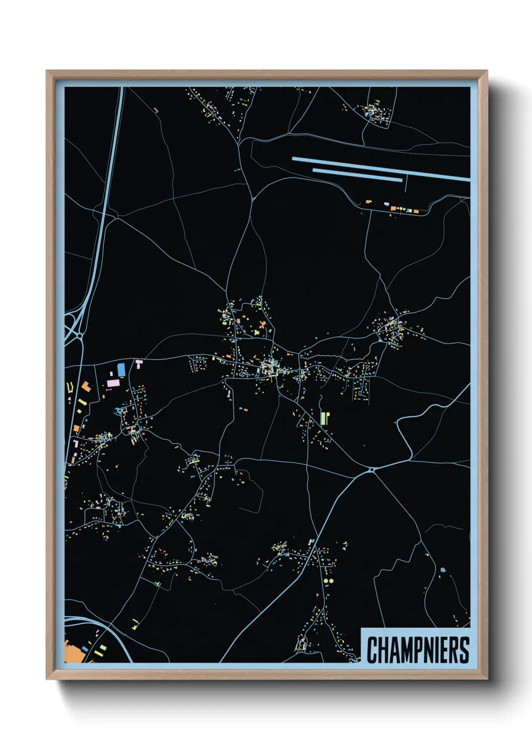 Une affiche de carte sur Champniers