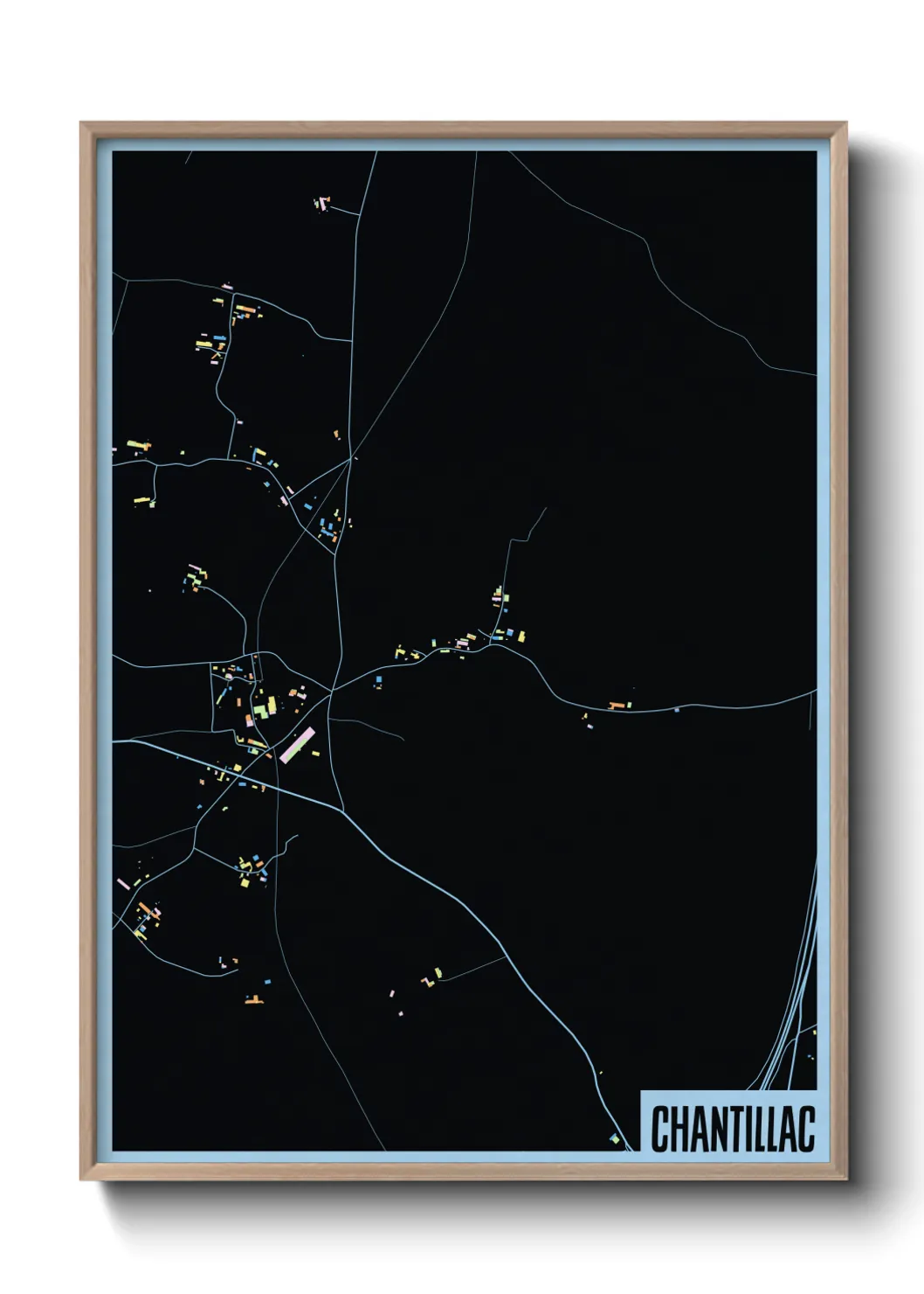 Une affiche de carte sur Chantillac