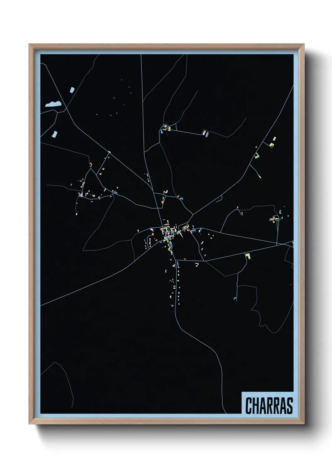 Une affiche de carte sur Charras