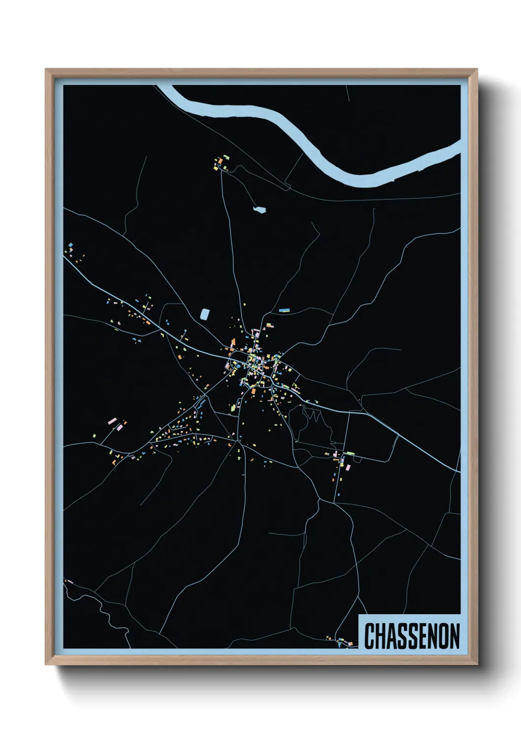 Une affiche de carte sur Chassenon