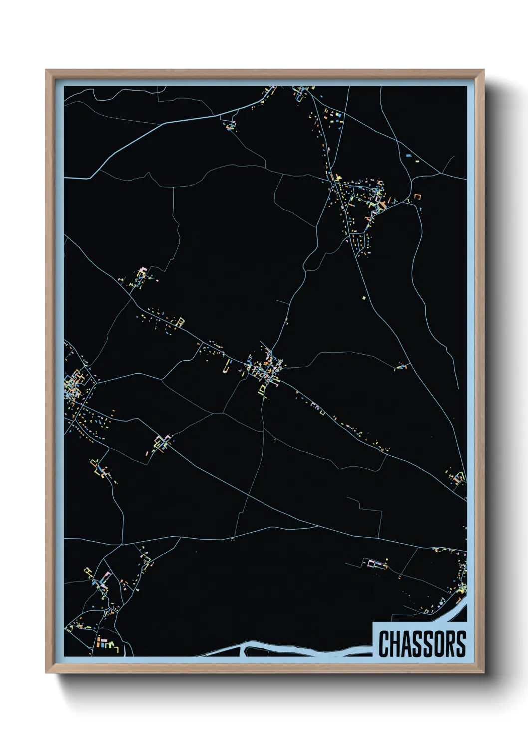 Une affiche de carte sur Chassors