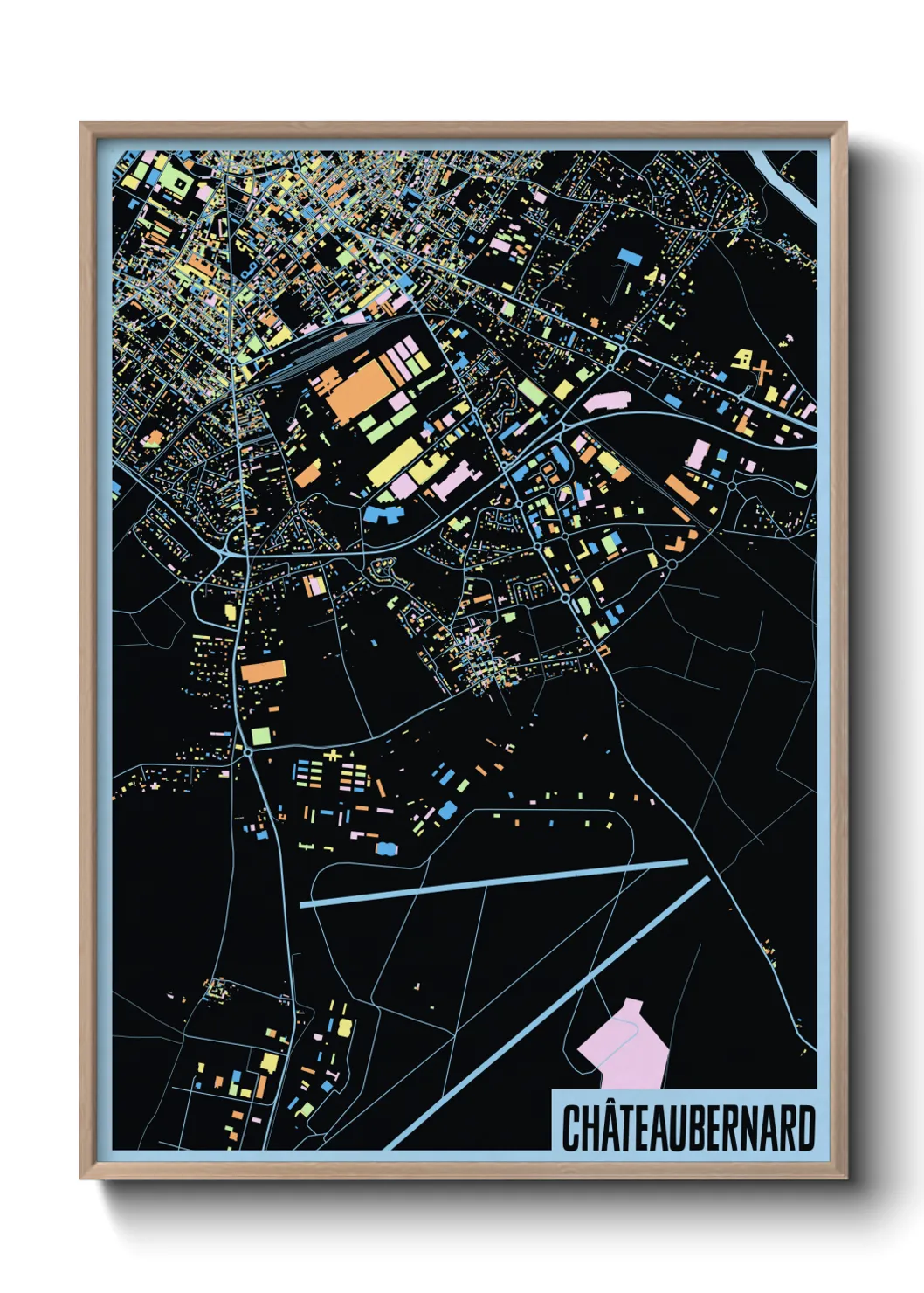 Une affiche de carte sur Châteaubernard