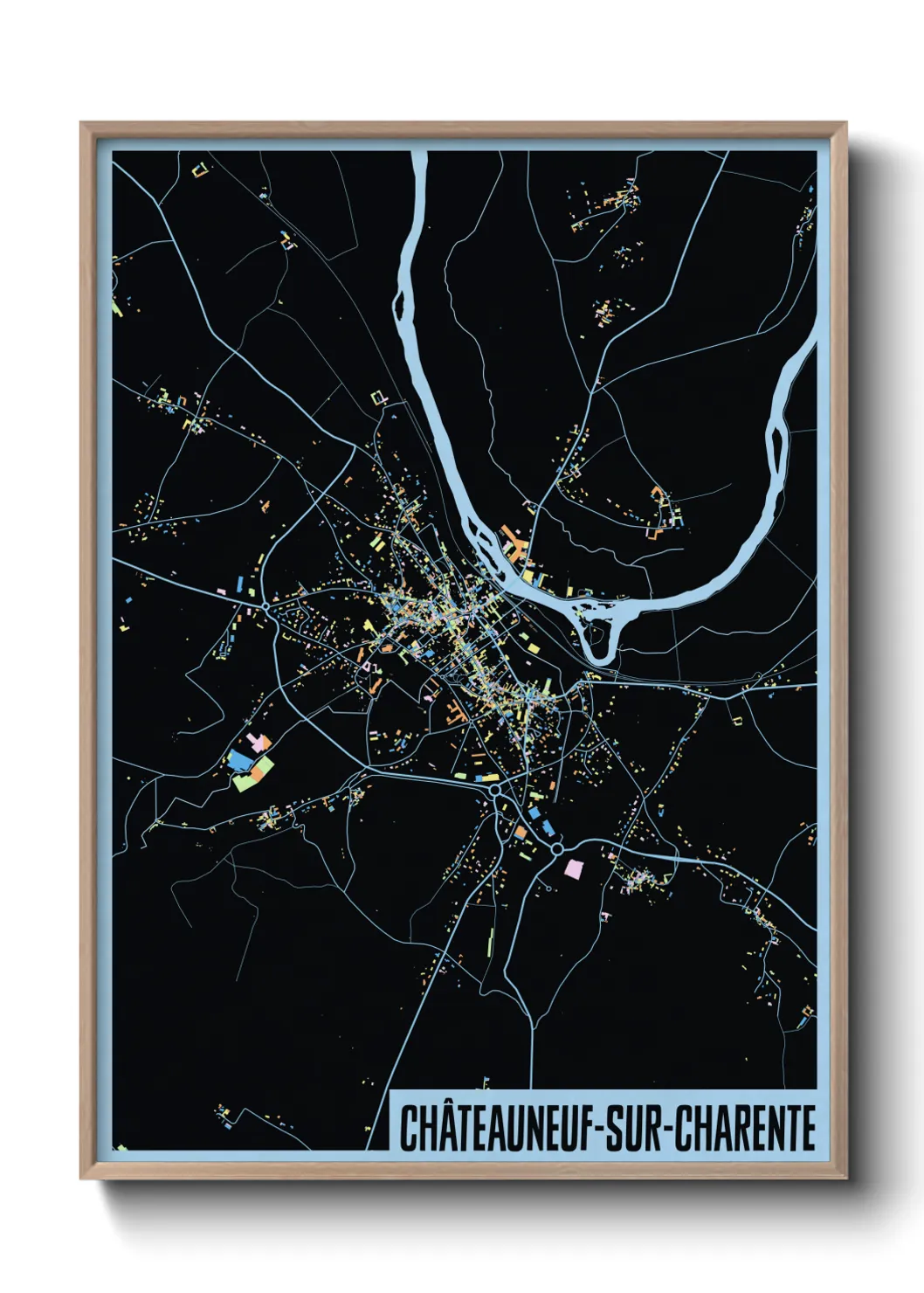 Un poster carteChâteauneuf-sur-Charente