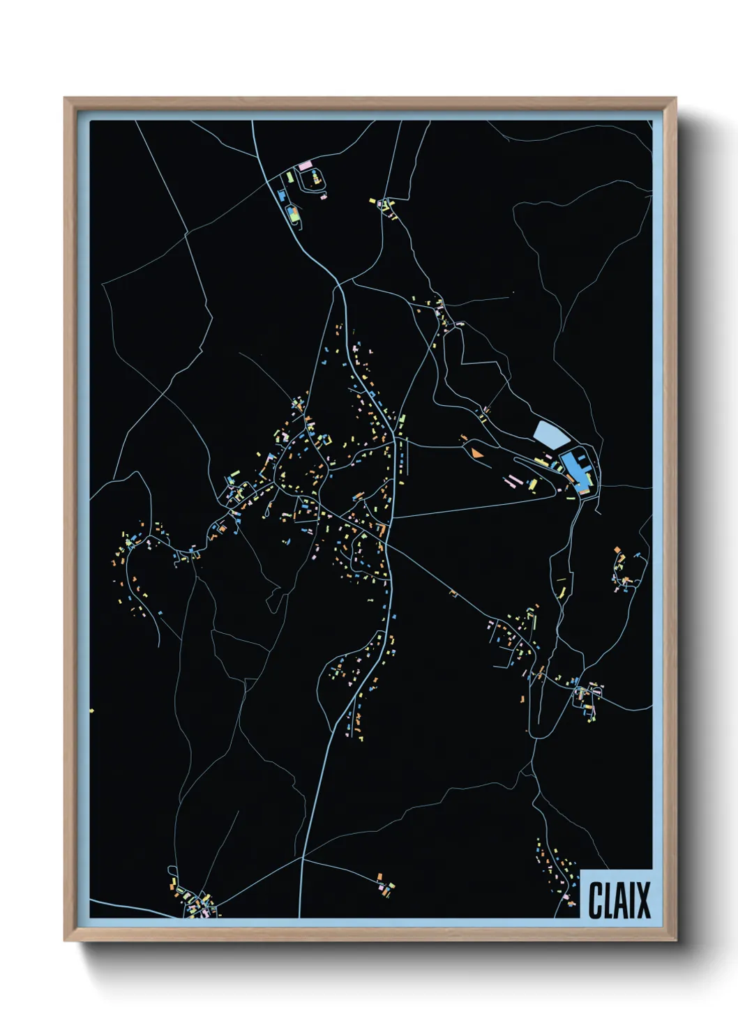 Une affiche de carte sur Claix