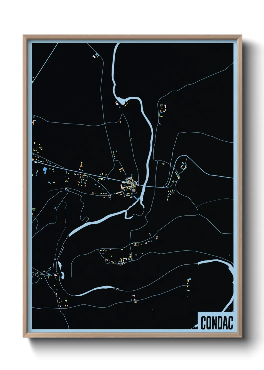 Une affiche de carte sur Condac