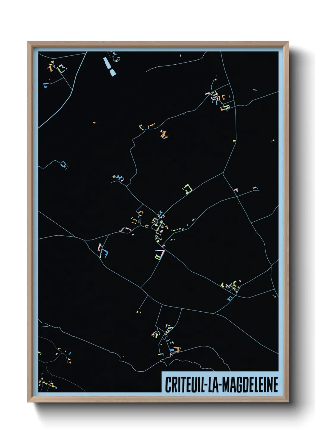 Une affiche de carte sur Criteuil-la-Magdeleine