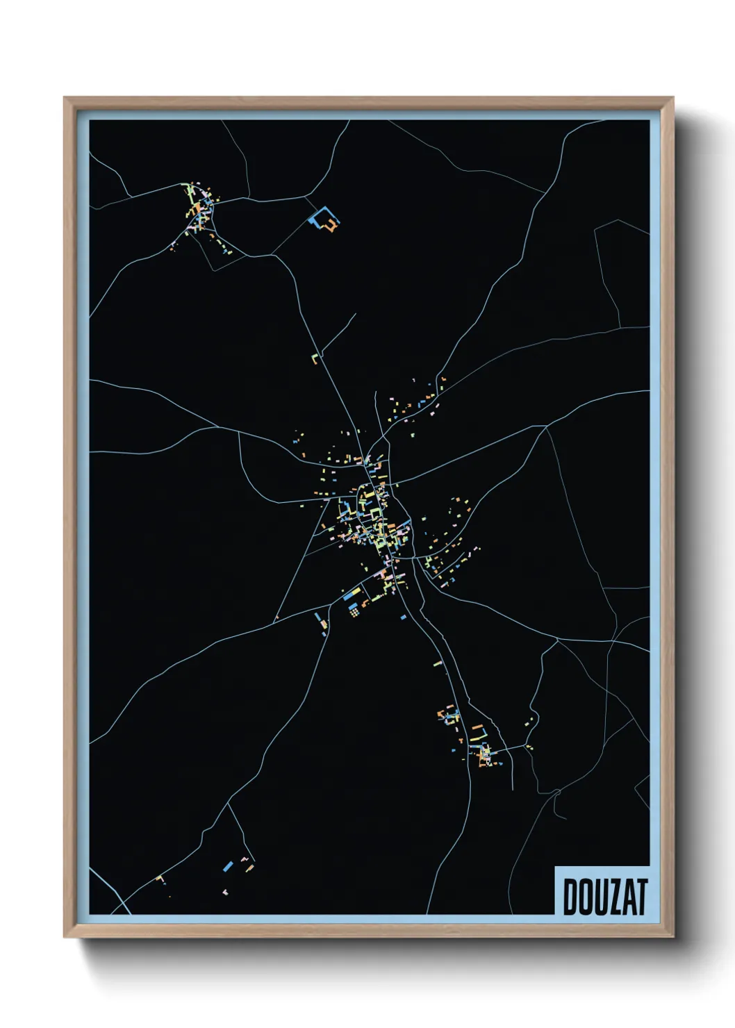 Une affiche de carte sur Douzat