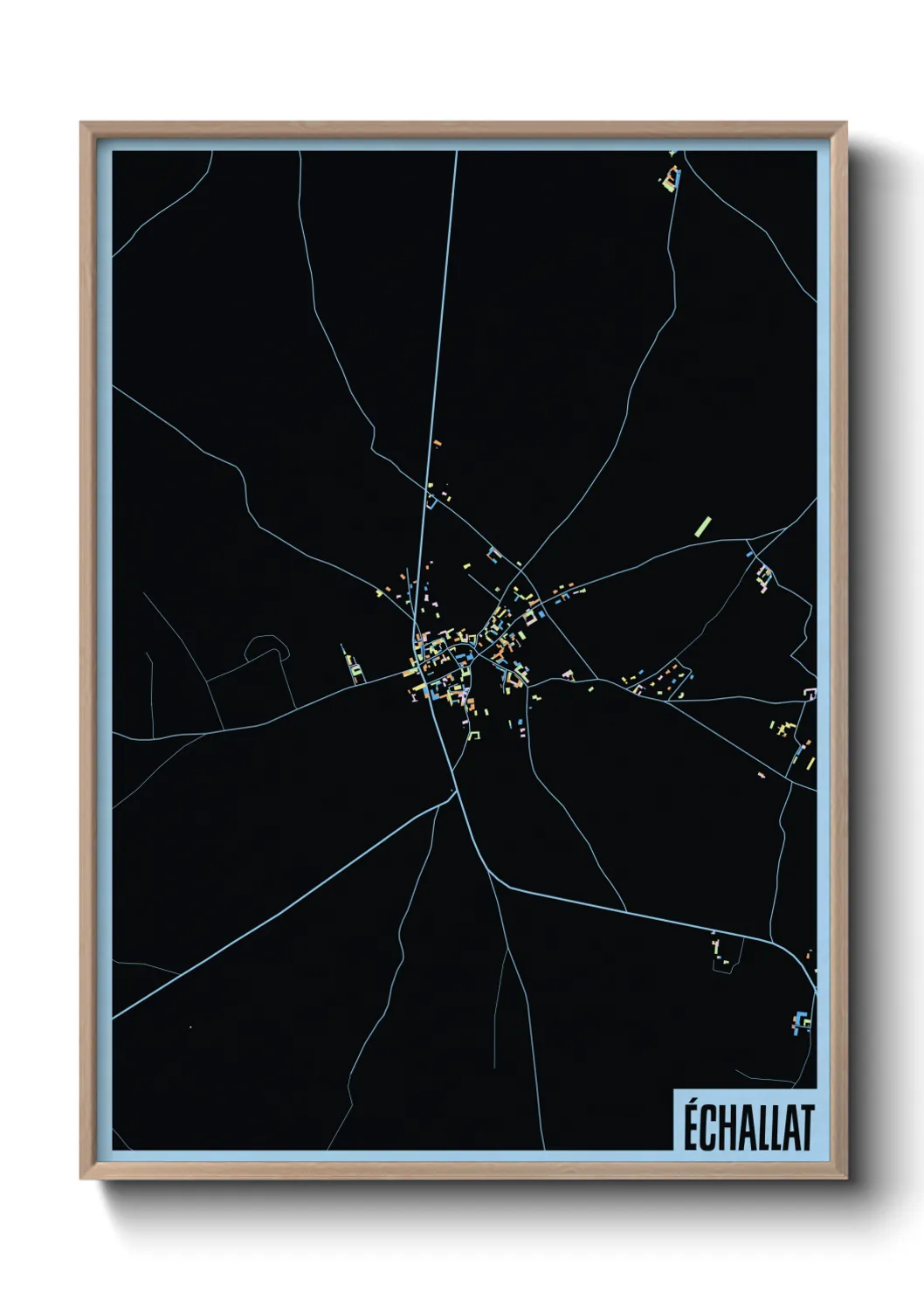 Une affiche de carte sur Échallat