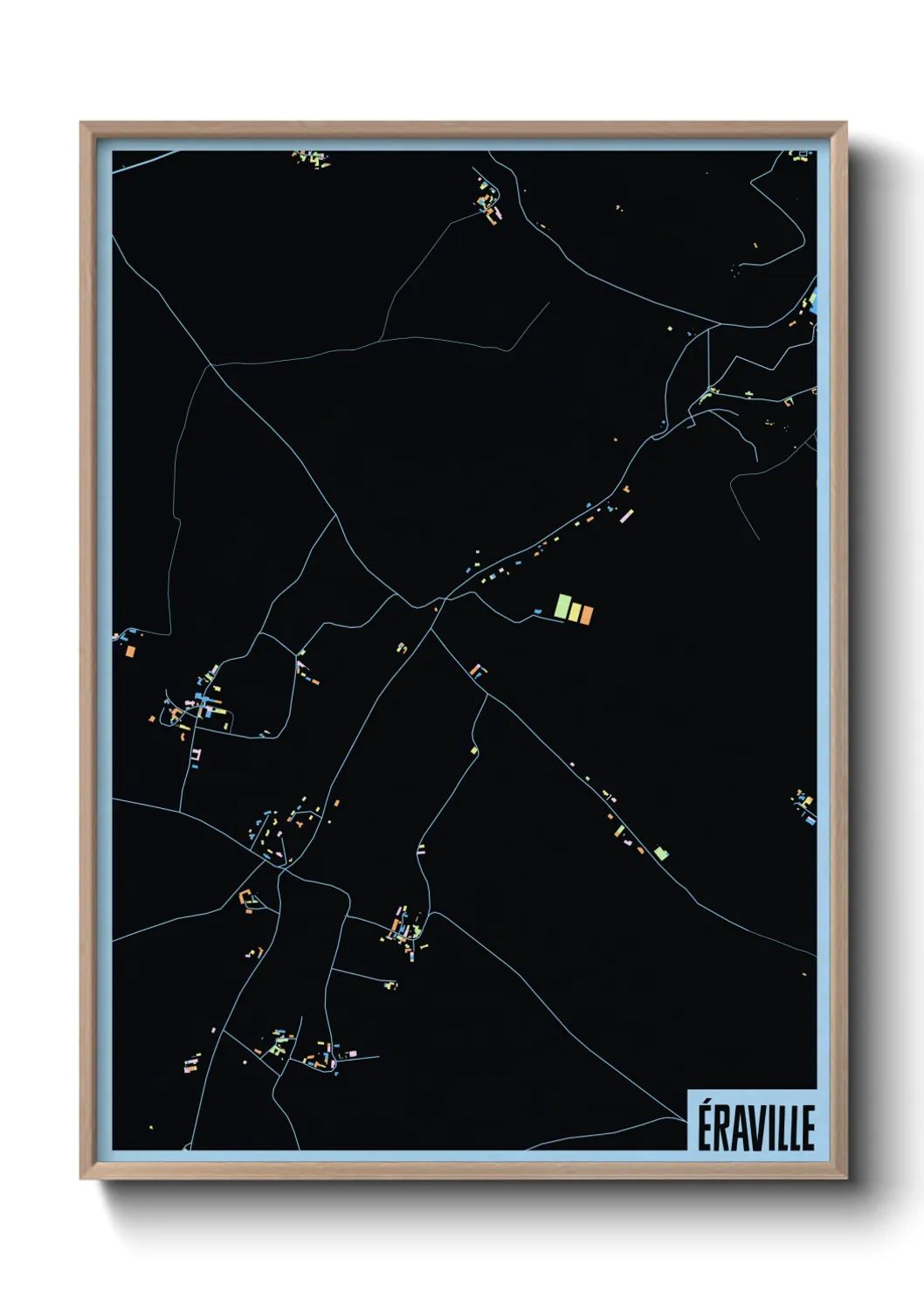Une affiche de carte sur Éraville