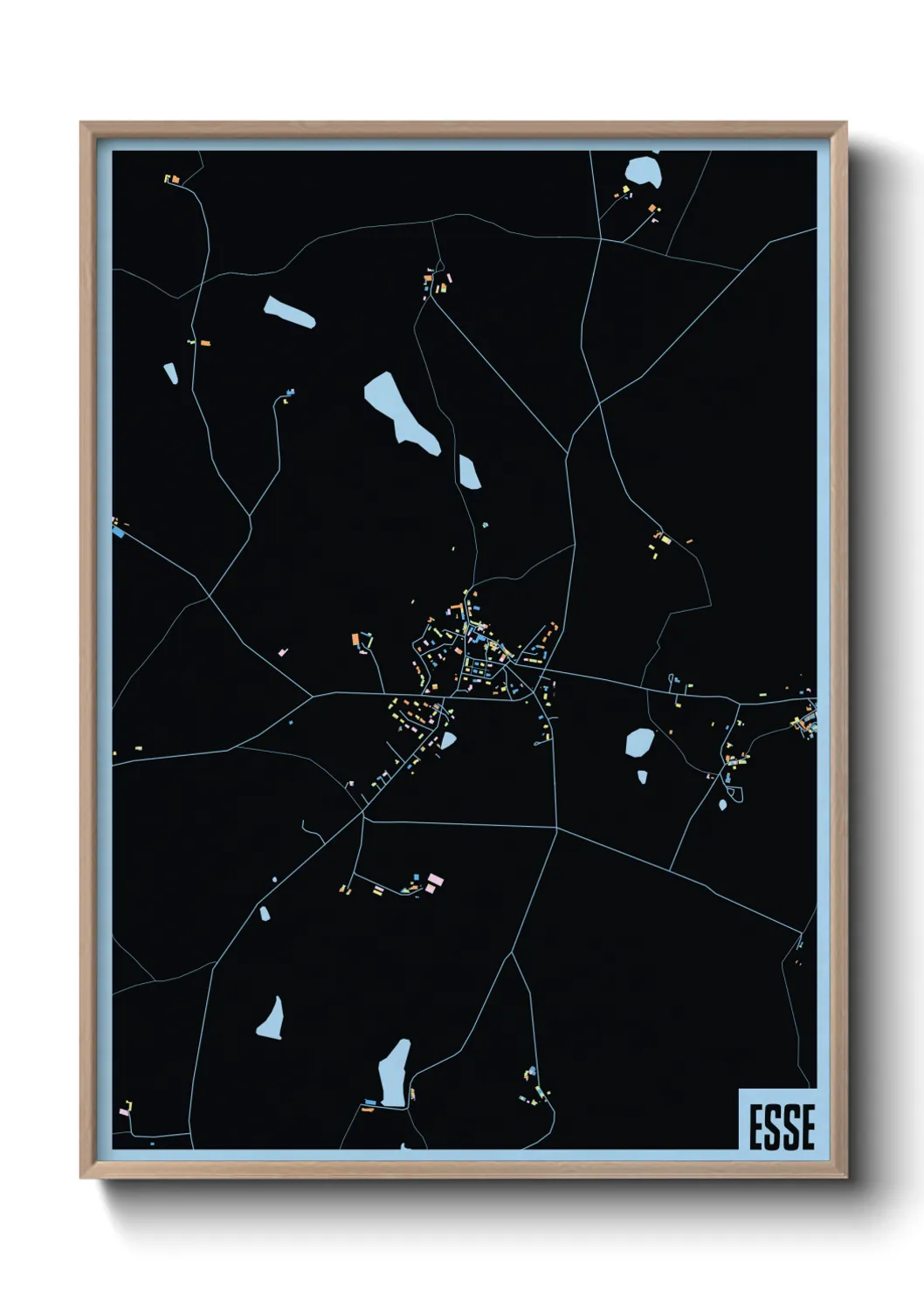 Une affiche de carte sur Esse