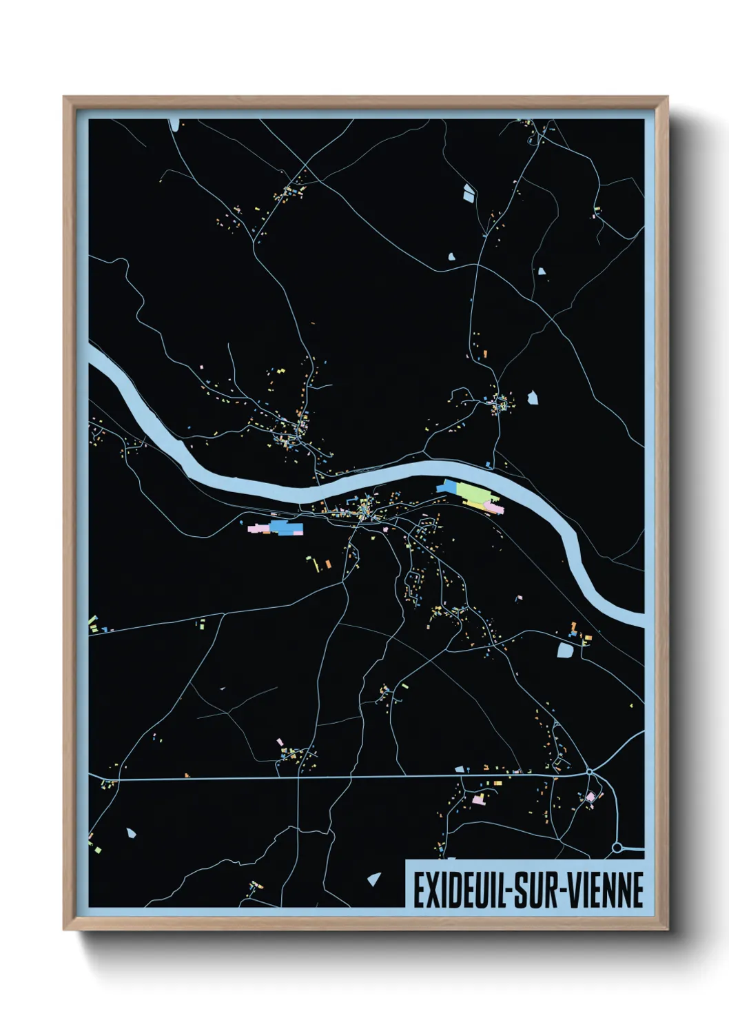 Une affiche de carte sur Exideuil-sur-Vienne