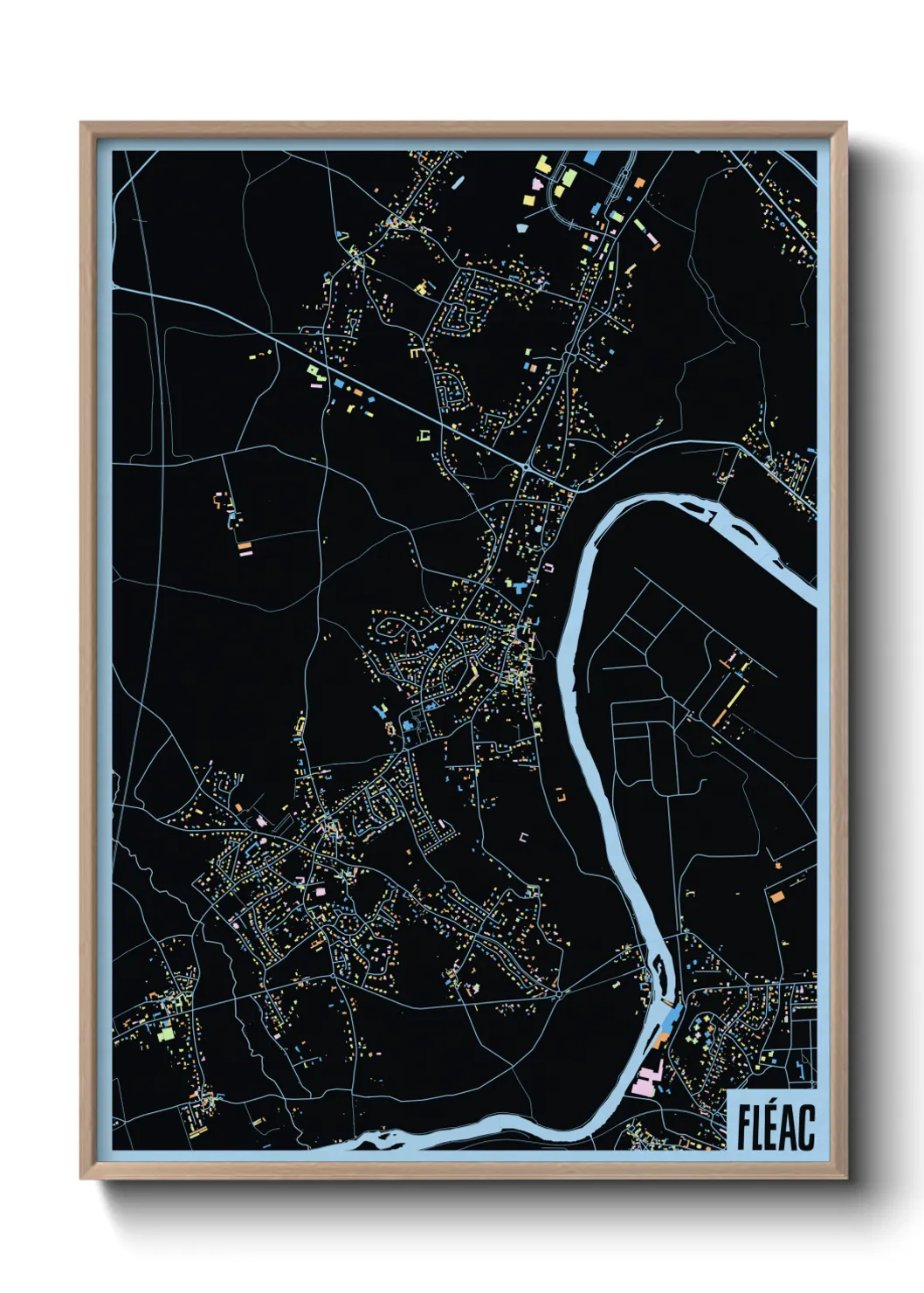 Une affiche de carte sur Fléac