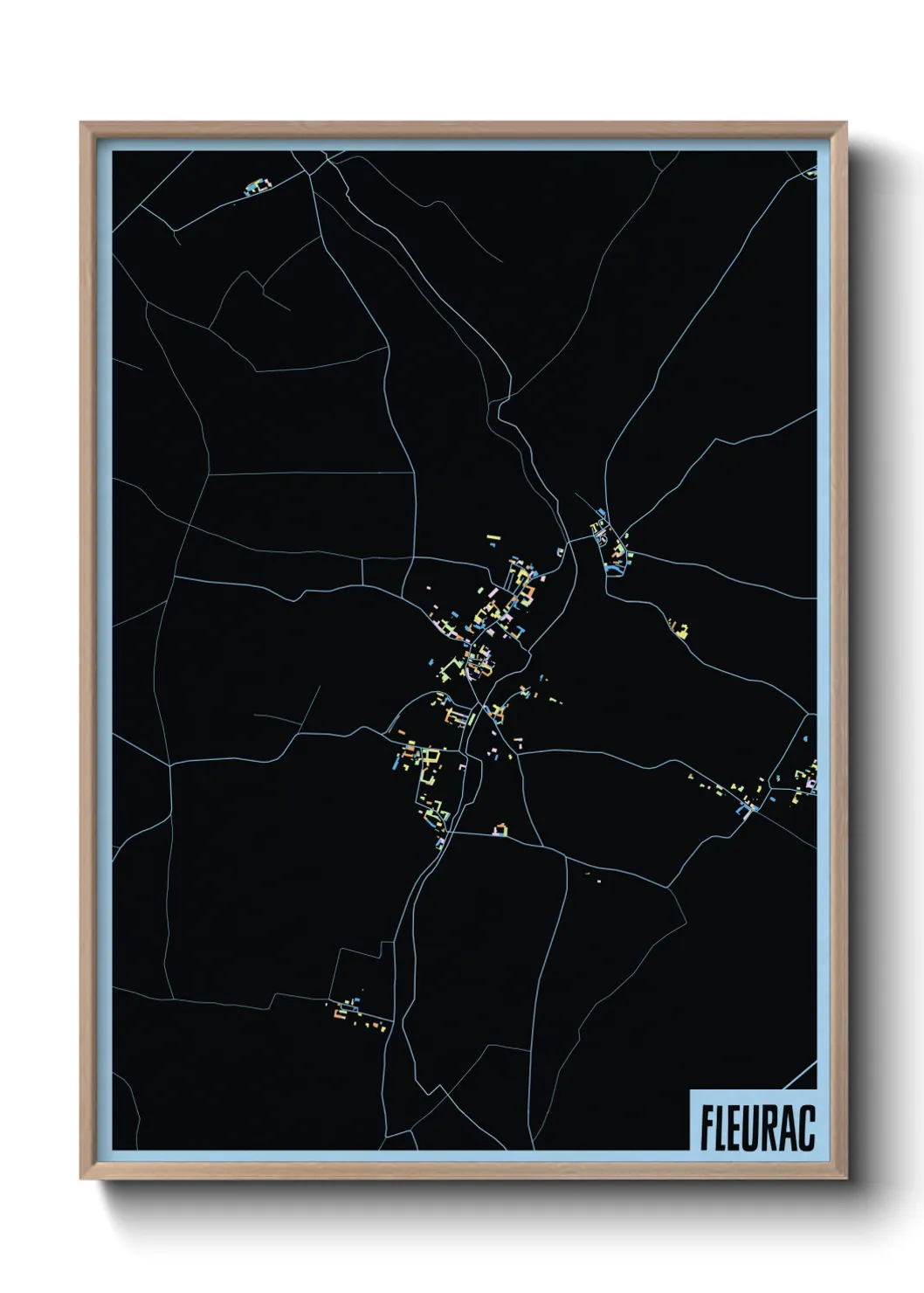 Une affiche de carte sur Fleurac