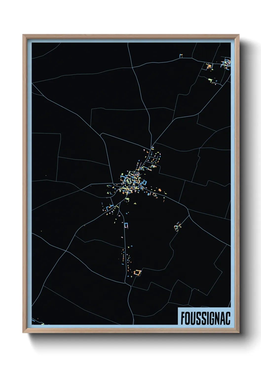 Une affiche de carte sur Foussignac