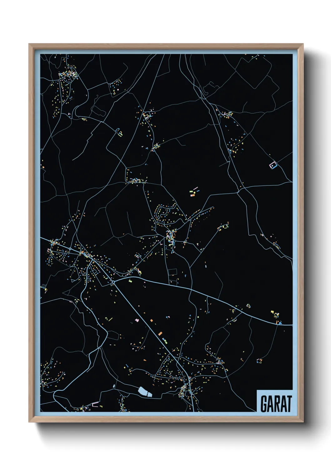 Une affiche de carte sur Garat