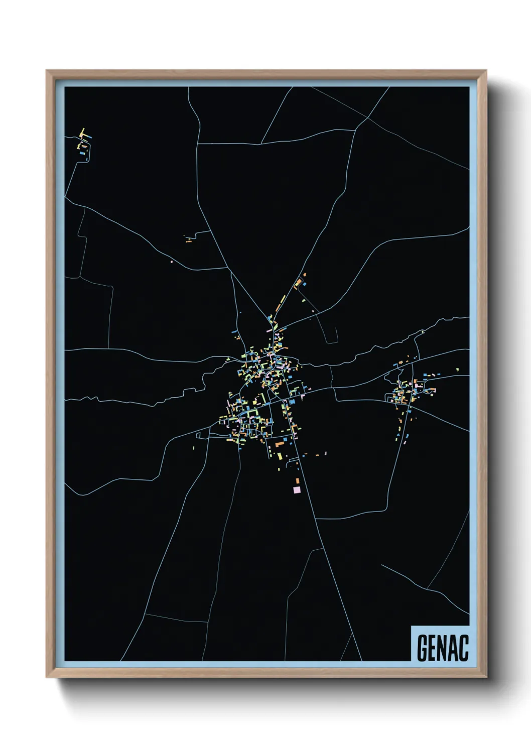 Une affiche de carte sur Genac