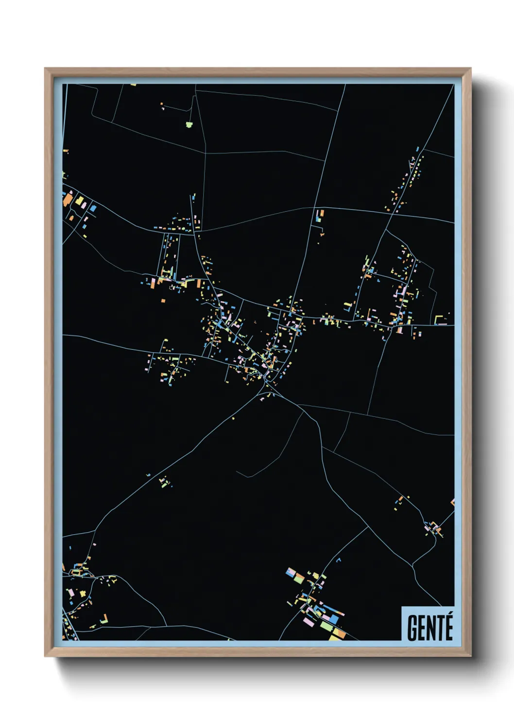 Une affiche de carte sur Genté