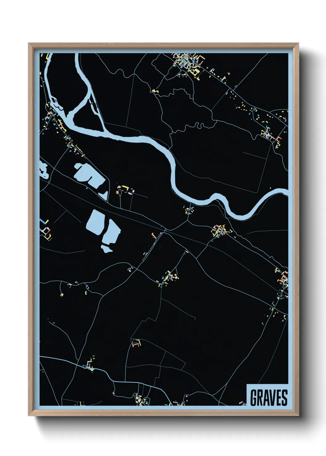 Une affiche de carte sur Graves