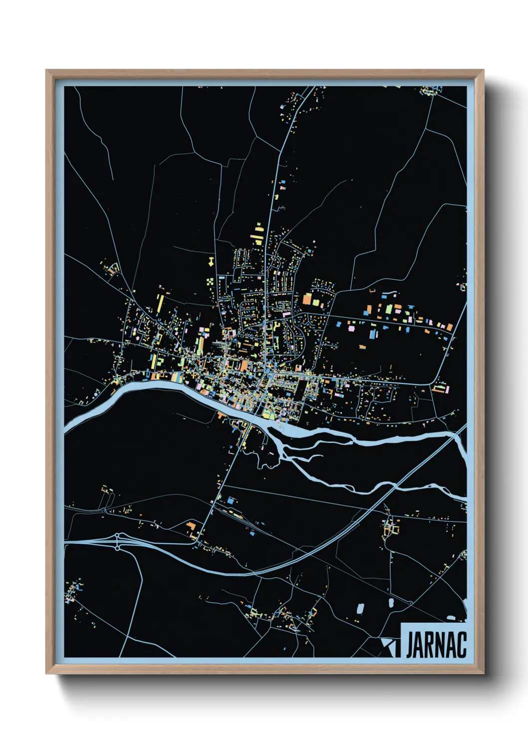 Une affiche de carte sur Jarnac