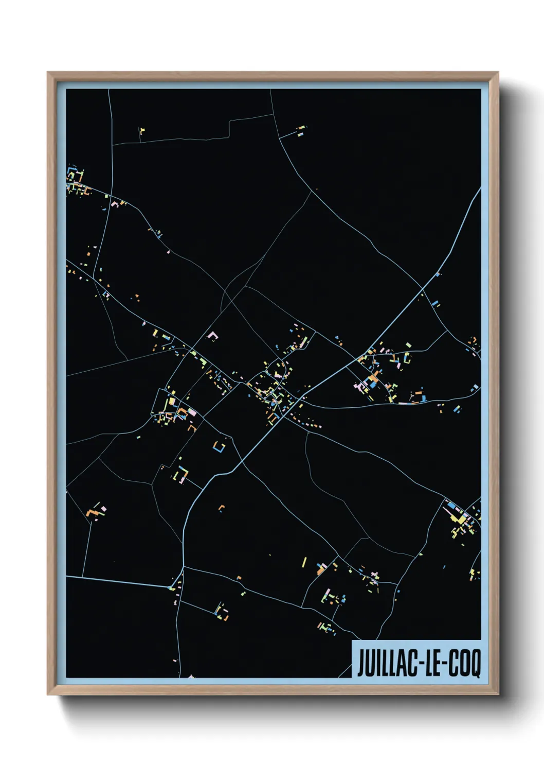 Une affiche de carte sur Juillac-le-Coq