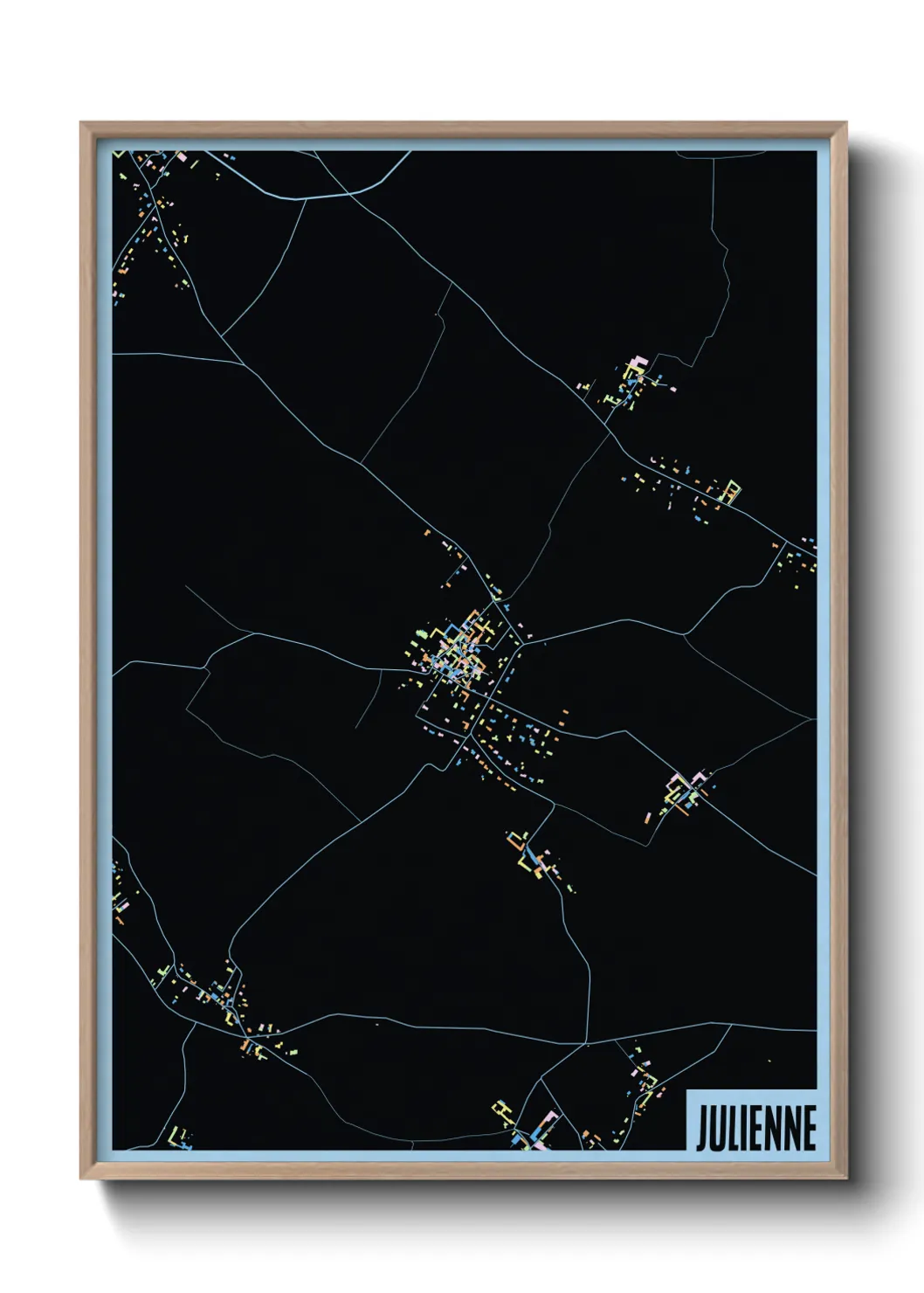 Une affiche de carte sur Julienne