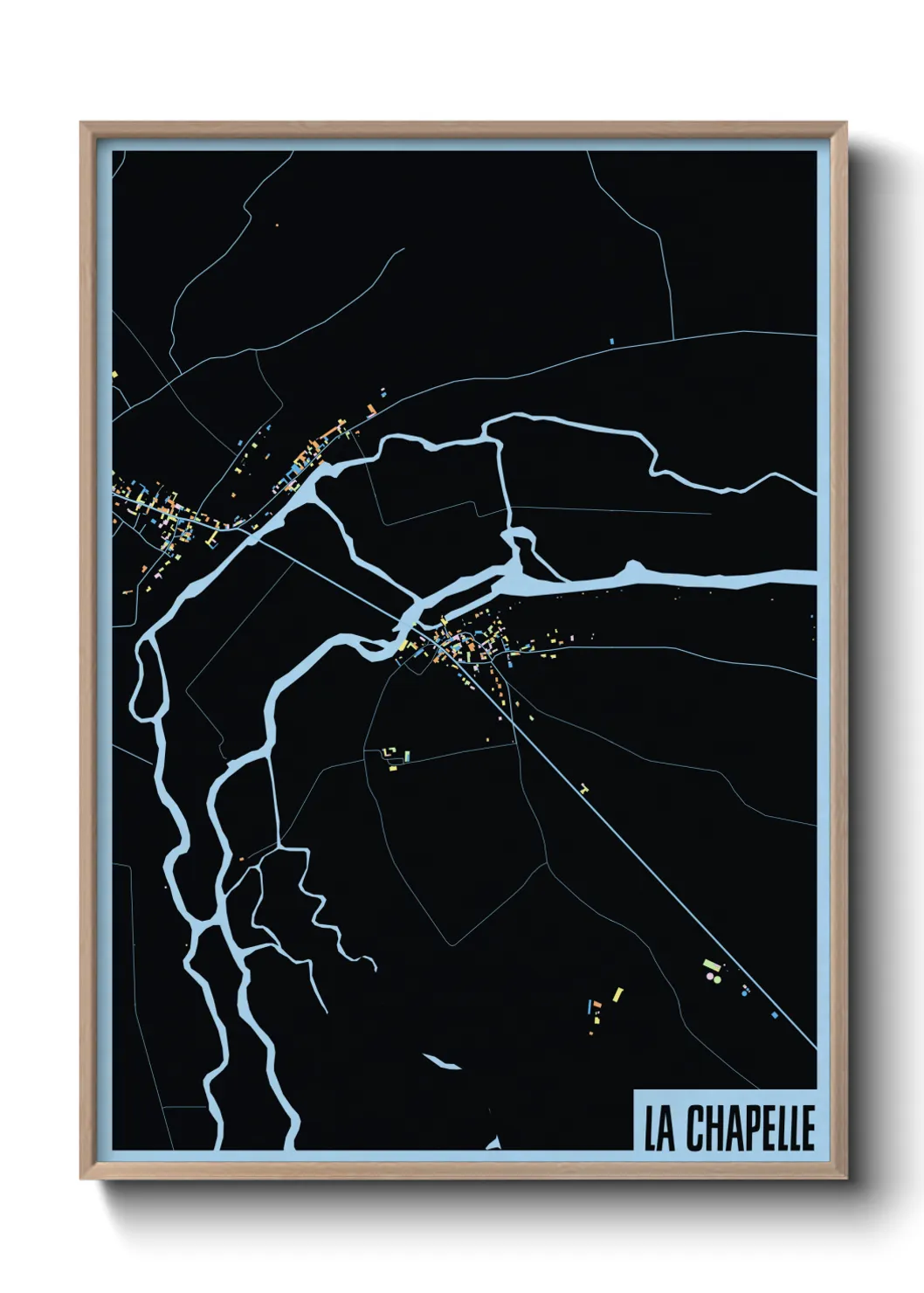 Une affiche de carte sur La Chapelle