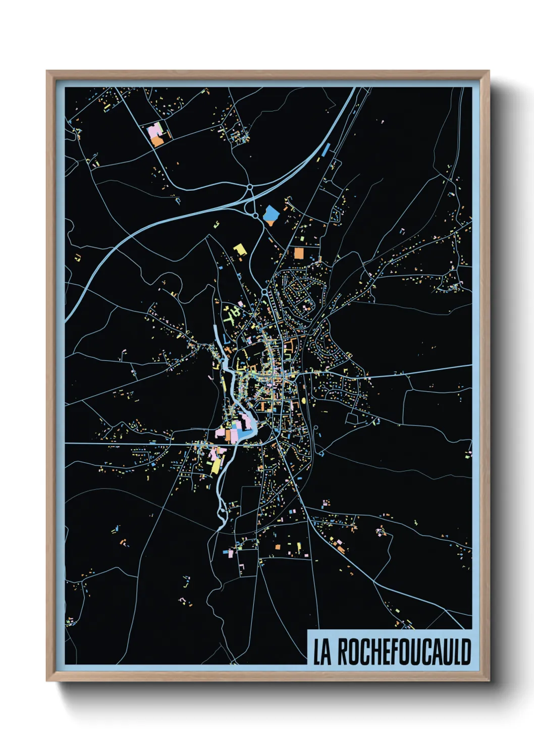 Une affiche de carte sur La Rochefoucauld