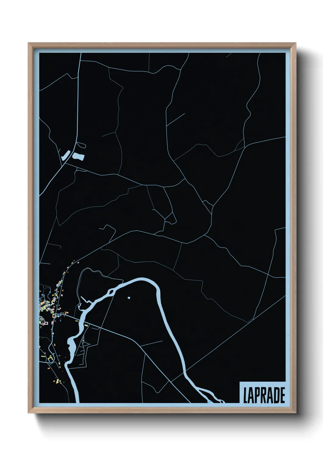 Une affiche de carte sur Laprade