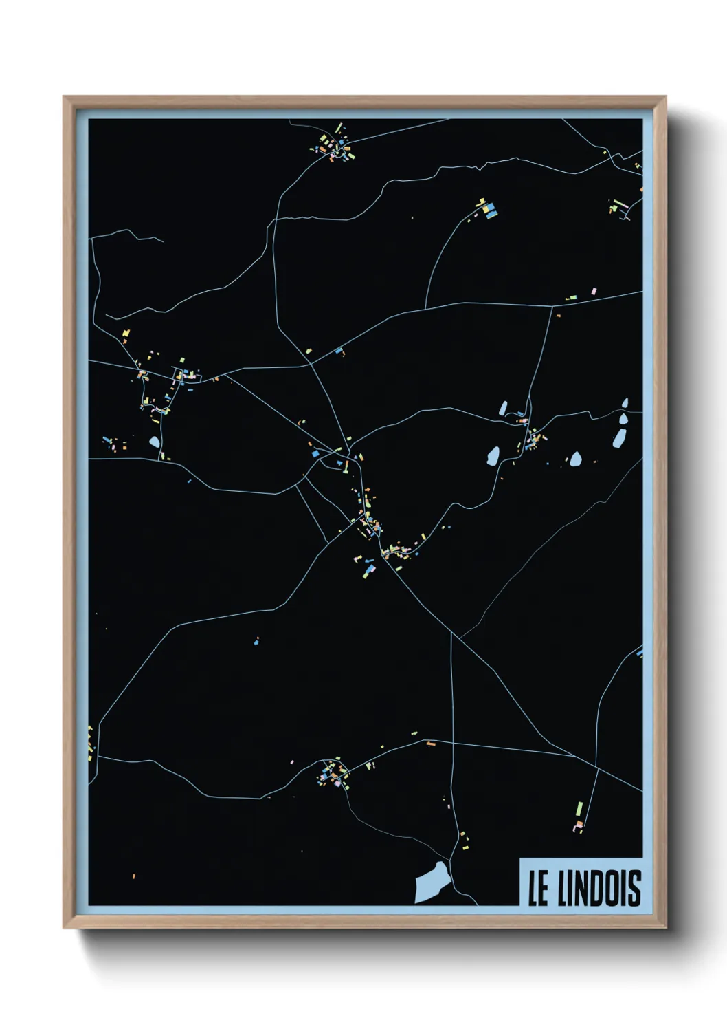 Une affiche de carte sur Le Lindois