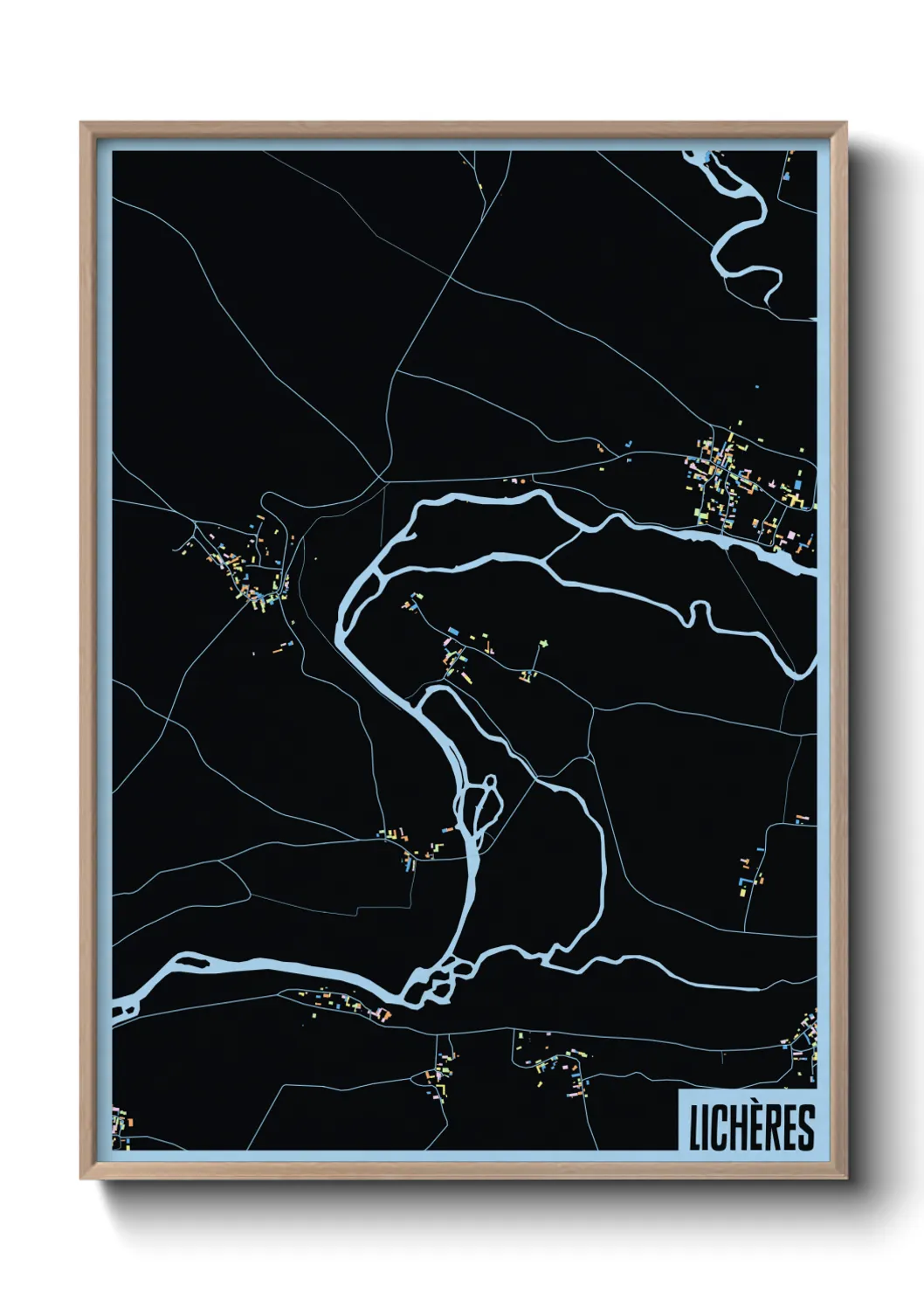 Une affiche de carte sur Lichères