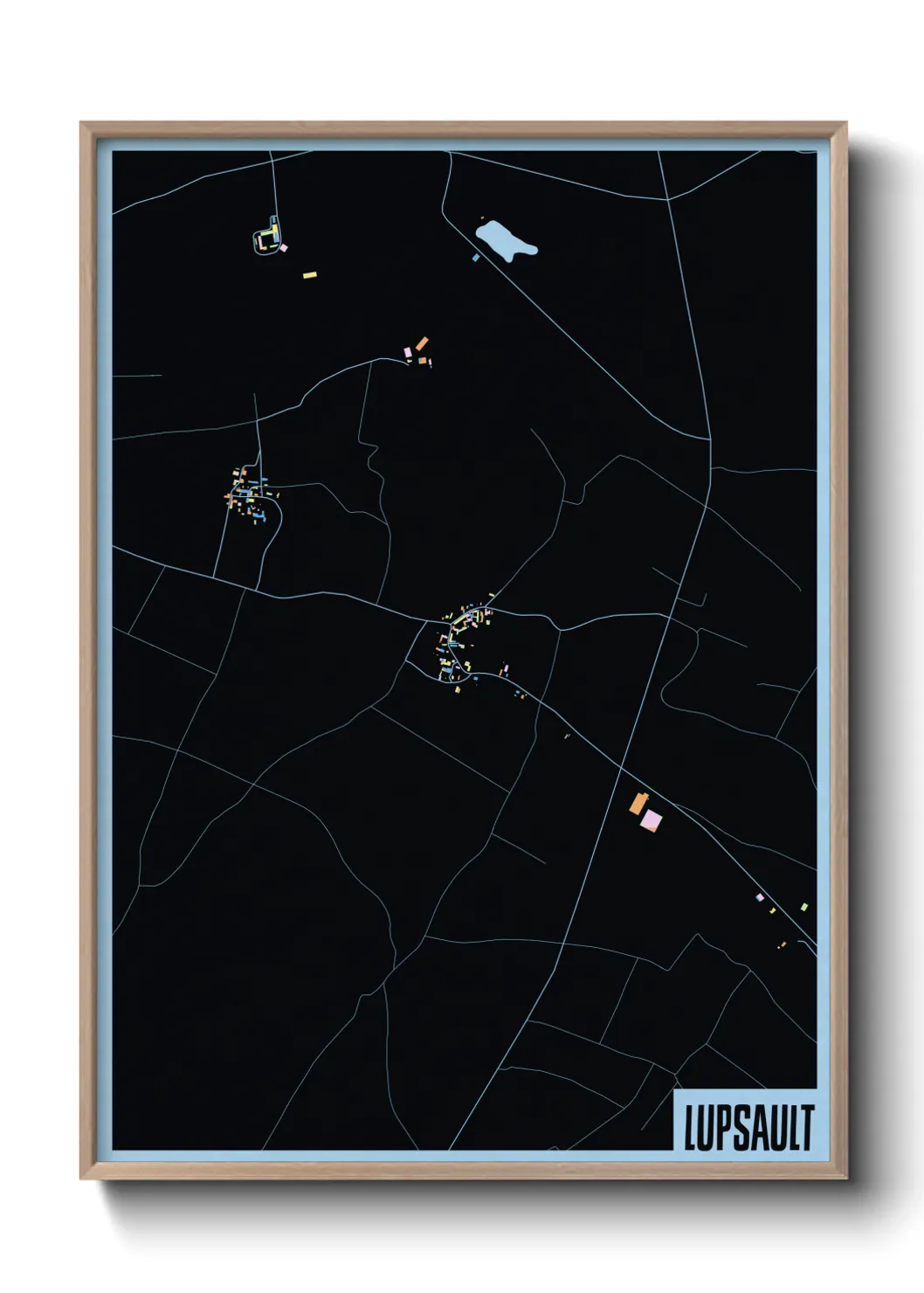 Une affiche de carte sur Lupsault