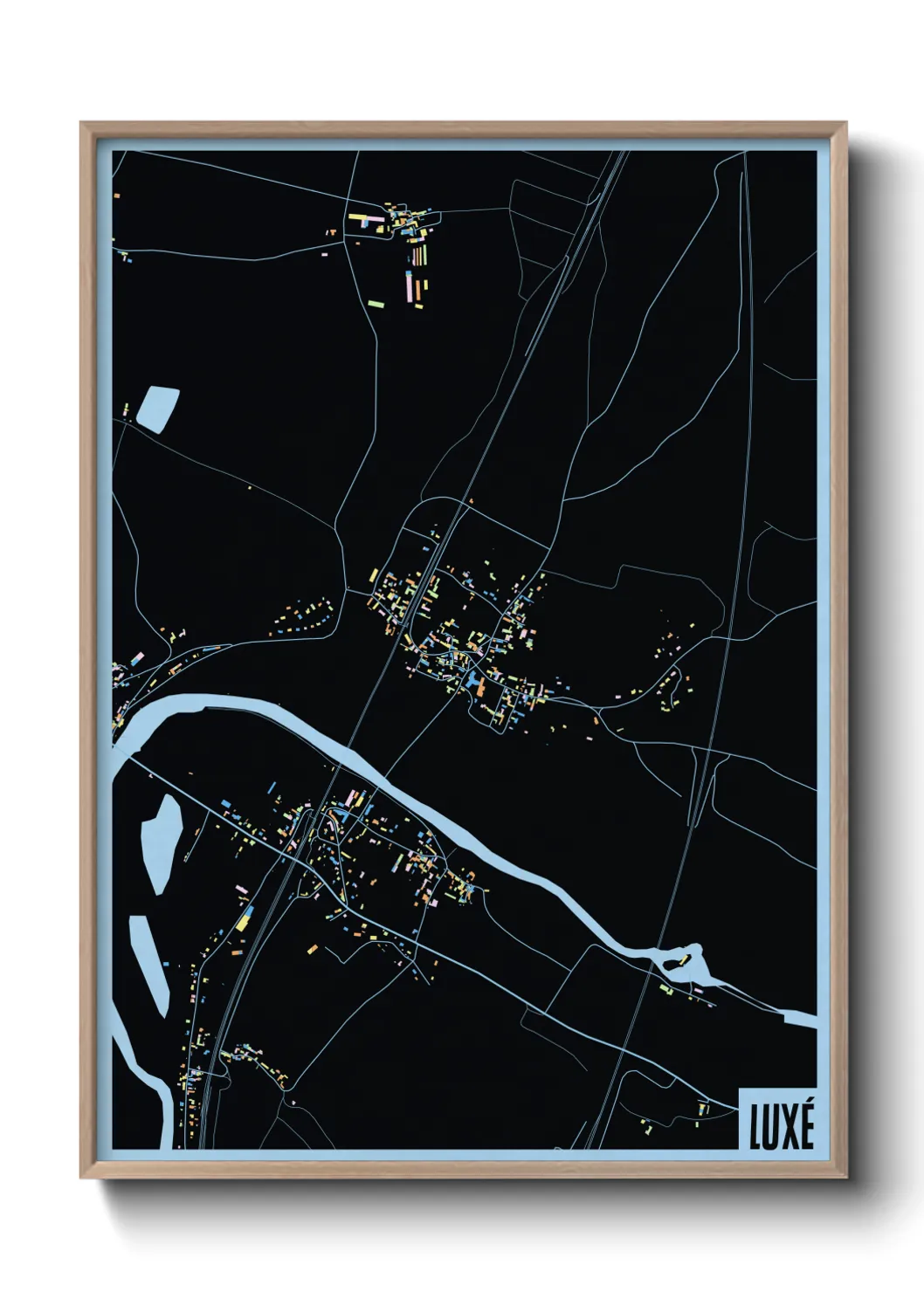 Une affiche de carte sur Luxé