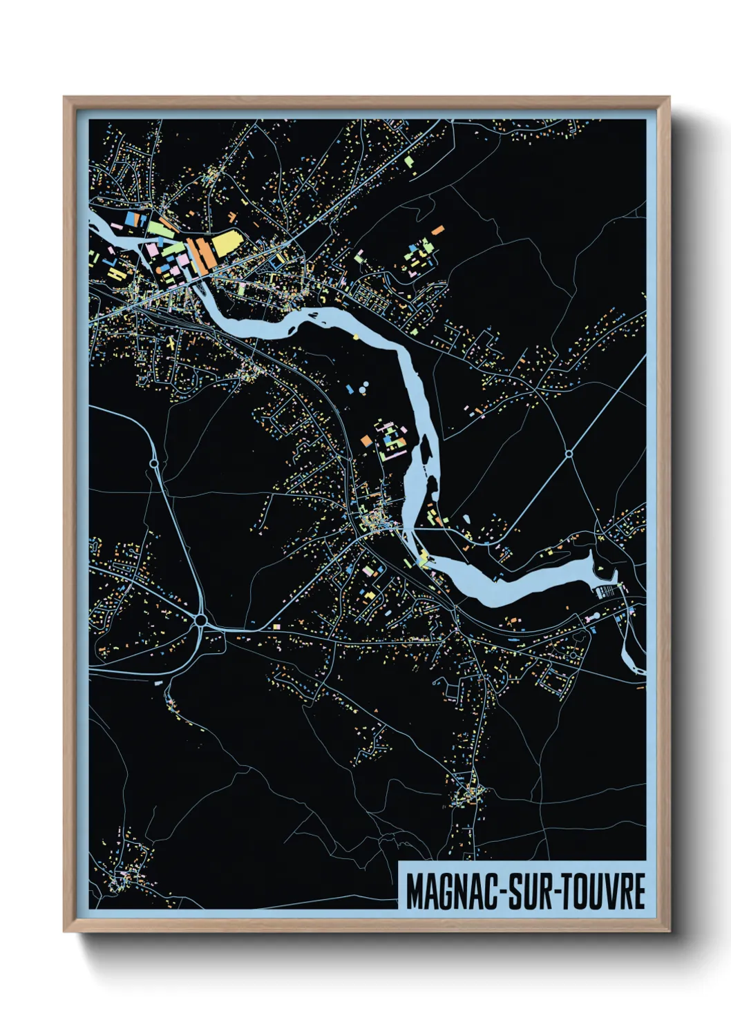 Une affiche de carte sur Magnac-sur-Touvre