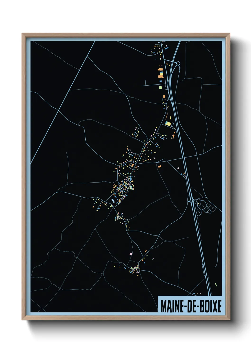 Une affiche de carte sur Maine-de-Boixe