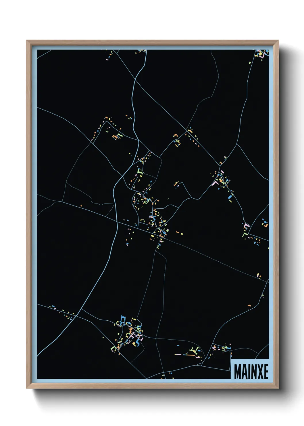 Une affiche de carte sur Mainxe