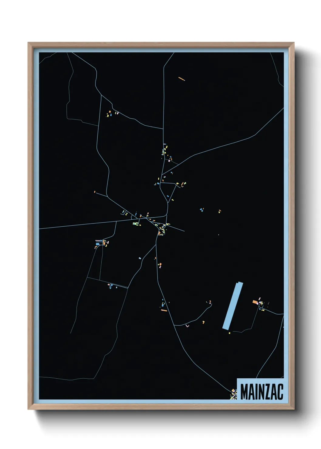 Une affiche de carte sur Mainzac