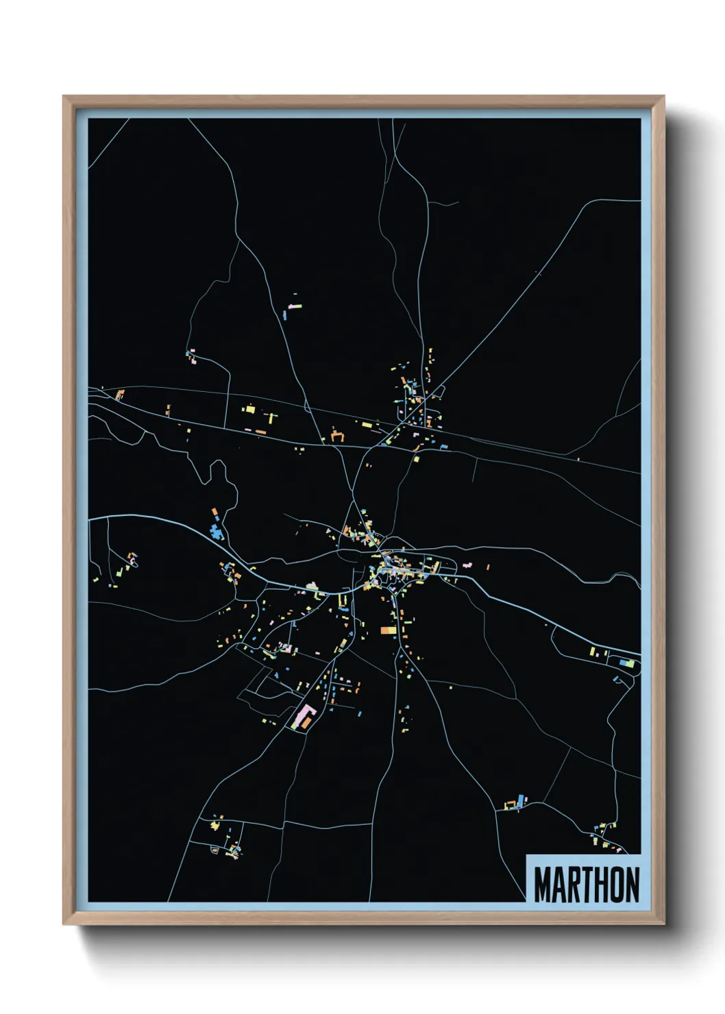 Une affiche de carte sur Marthon